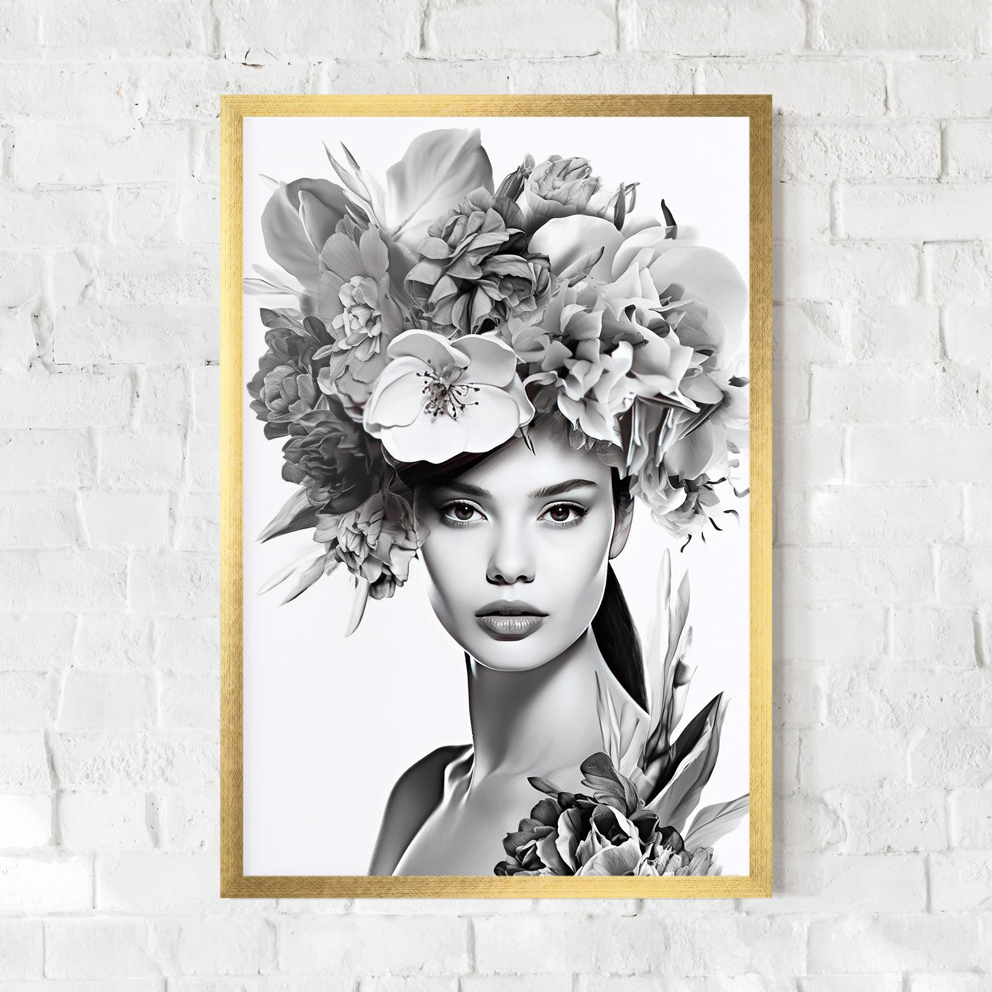 Poster Înrămat Flower Crown Woman mockup 0