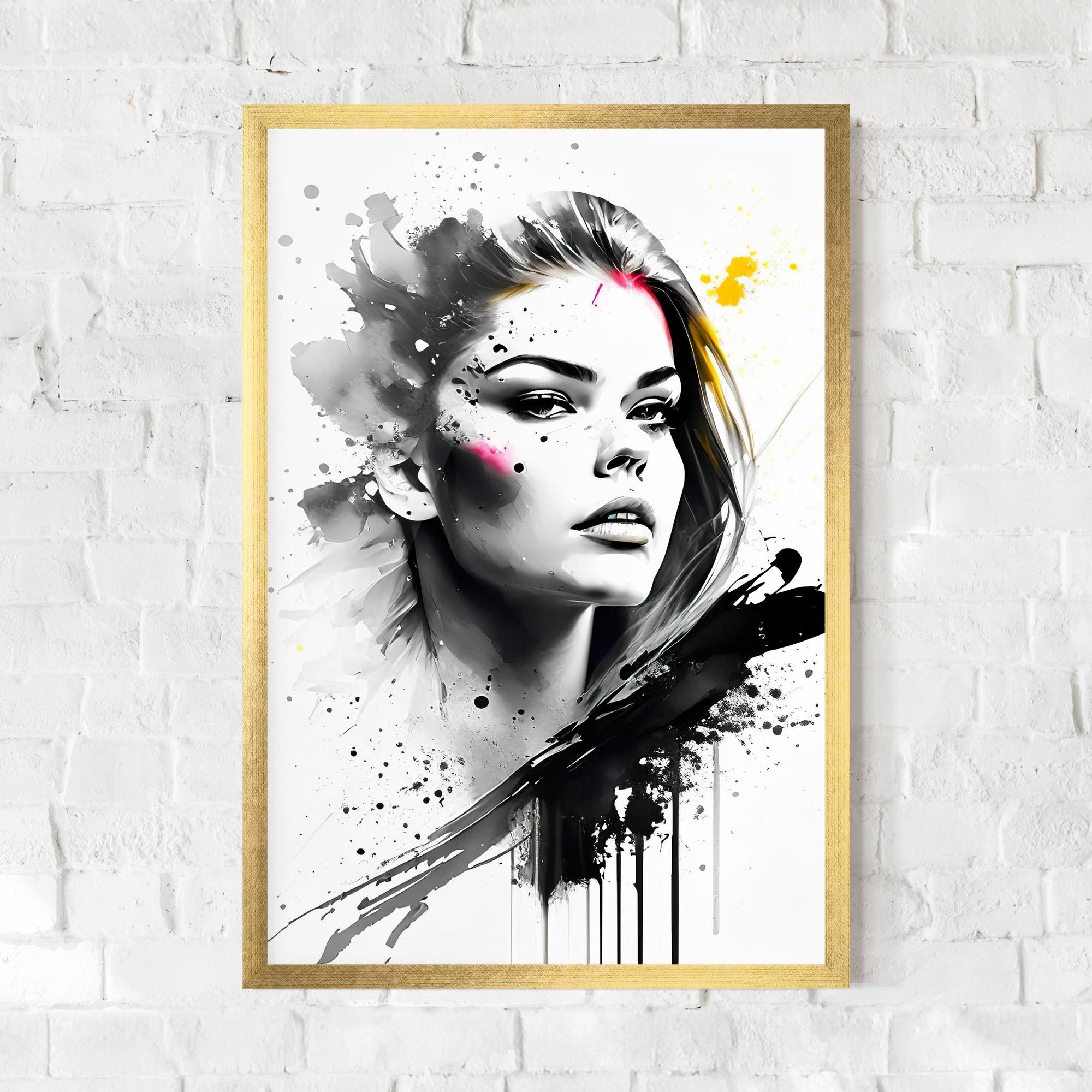 Poster Înrămat Ink Splash Portrait mockup 0