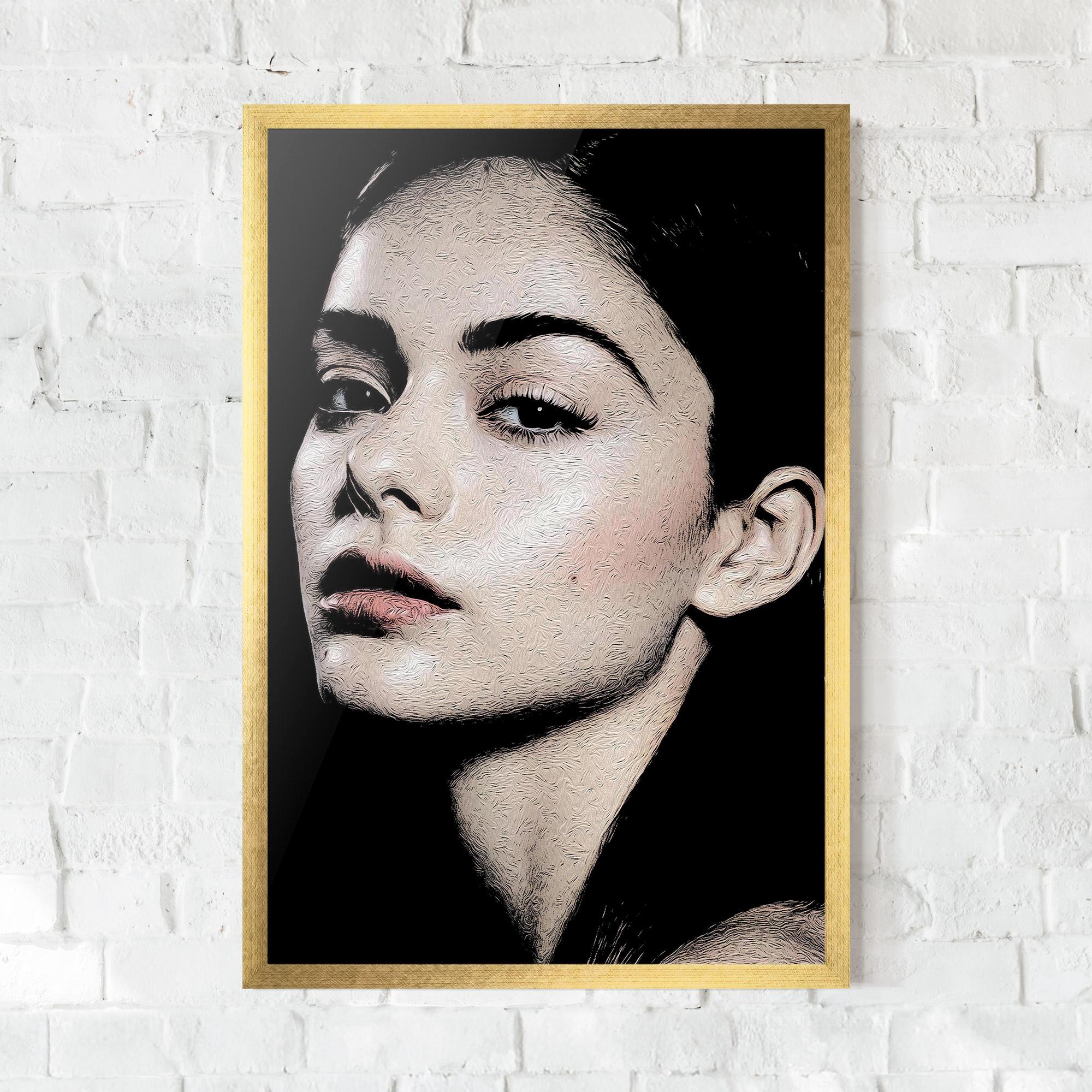 Poster Înrămat Pretty Portrait Girl mockup 0