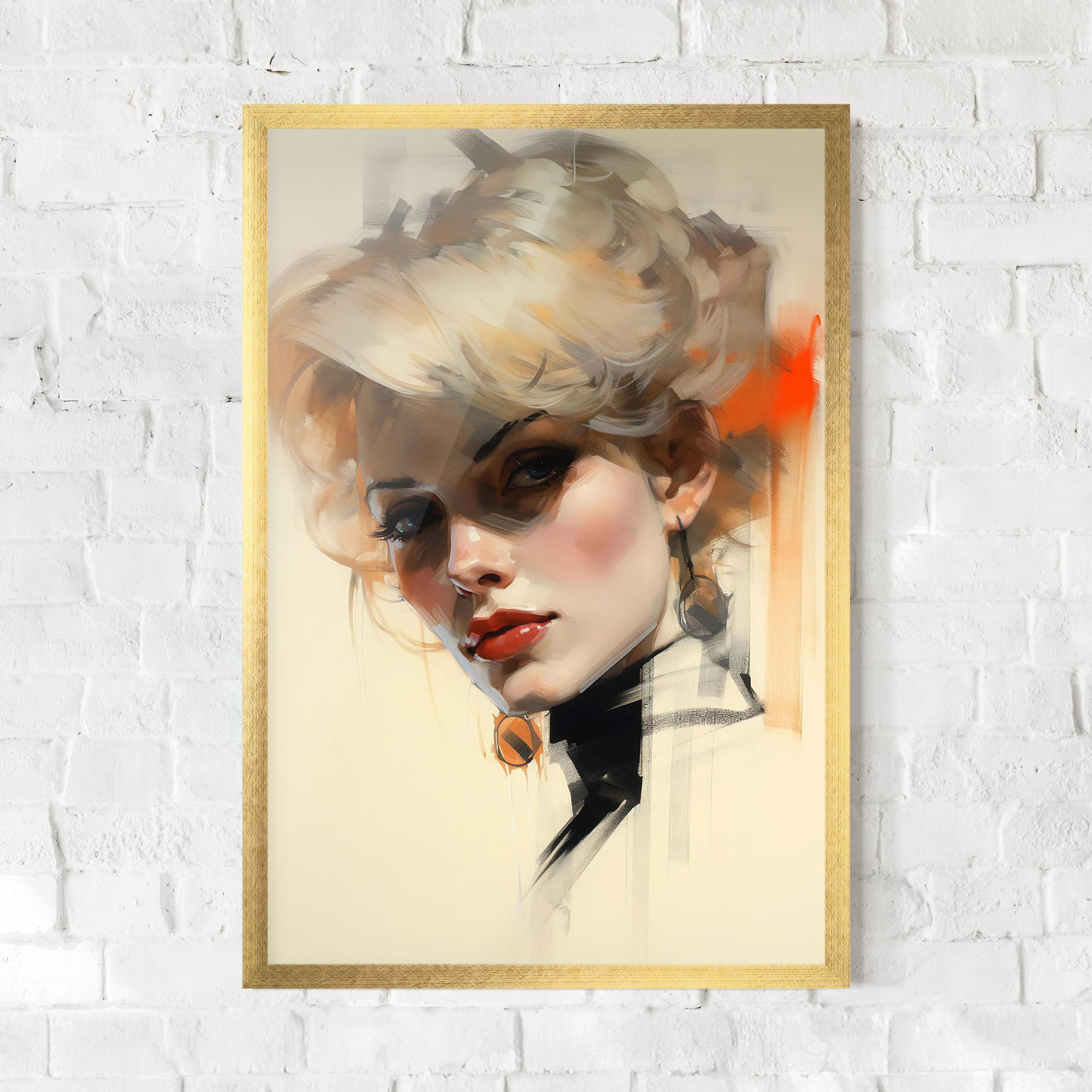 Poster Înrămat Rockabilly Blonde Girl mockup 0