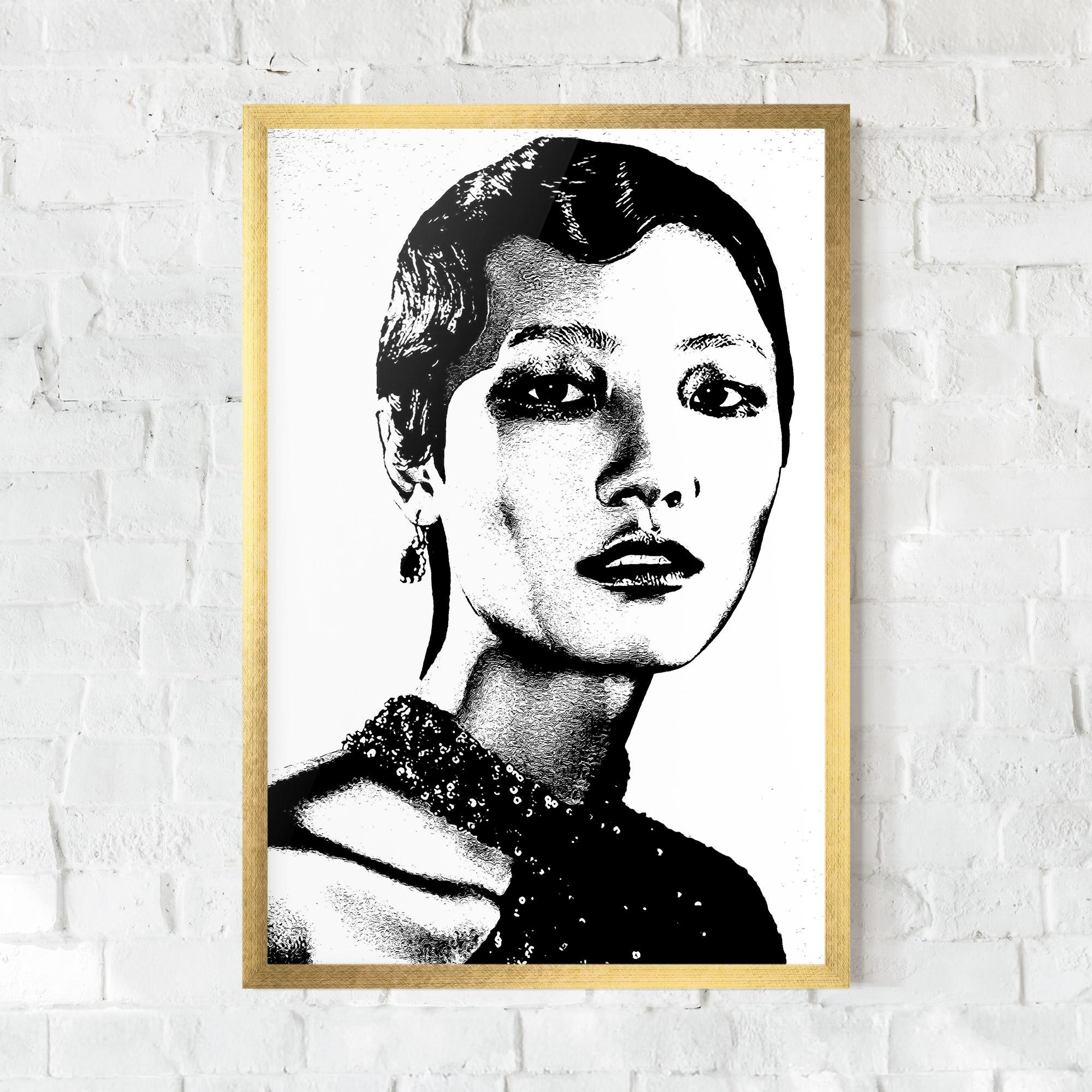 Poster Înrămat White Black Portrait mockup 0