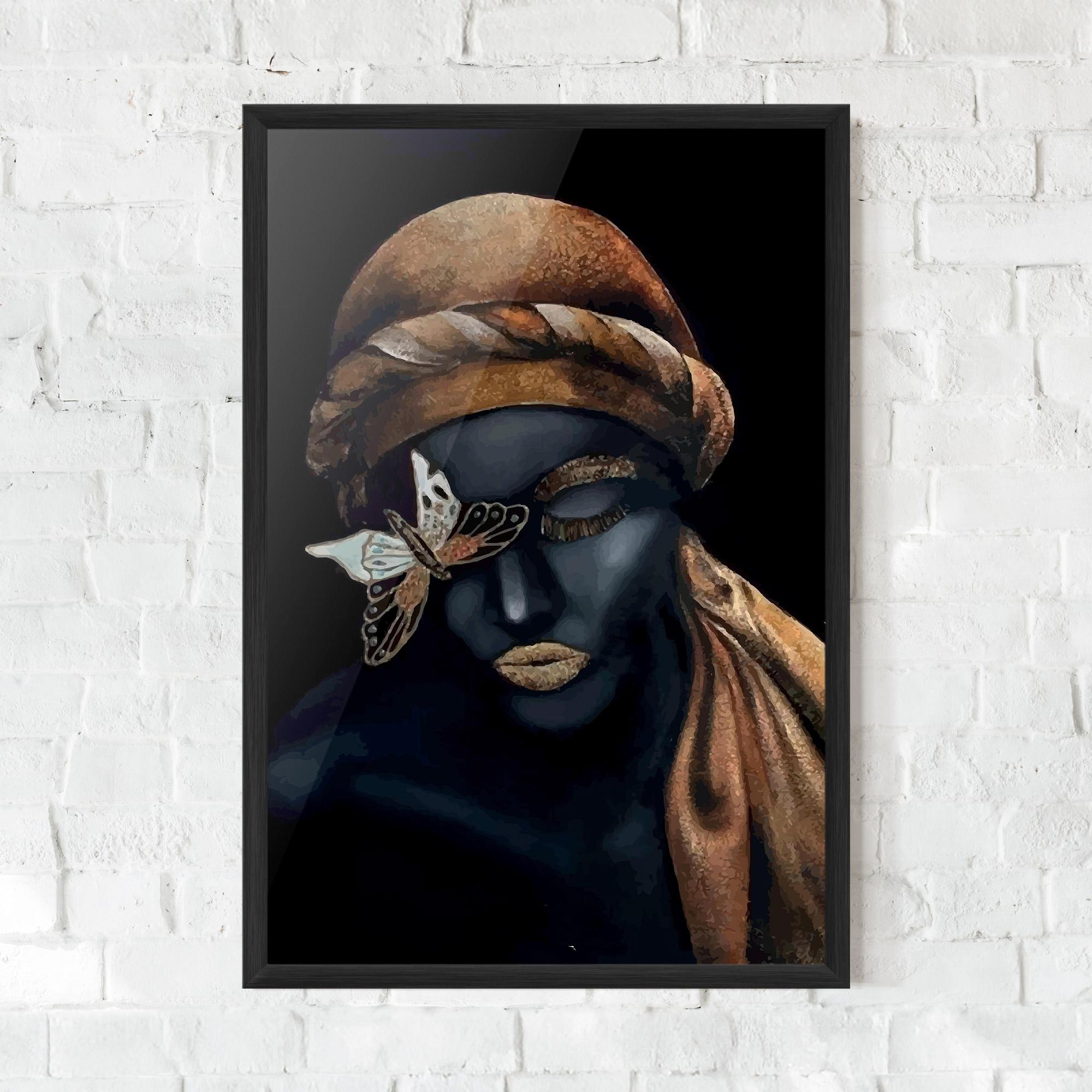 Poster Înrămat Butterfly Lady mockup 0