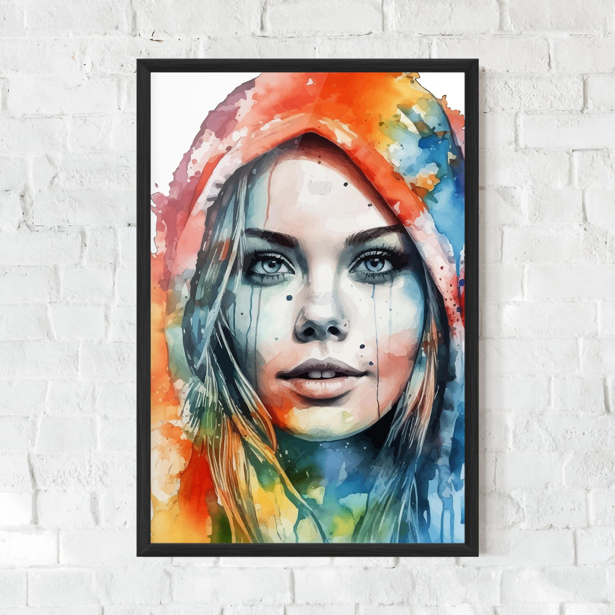 Poster Înrămat Colorful Portrait Art mockup 0