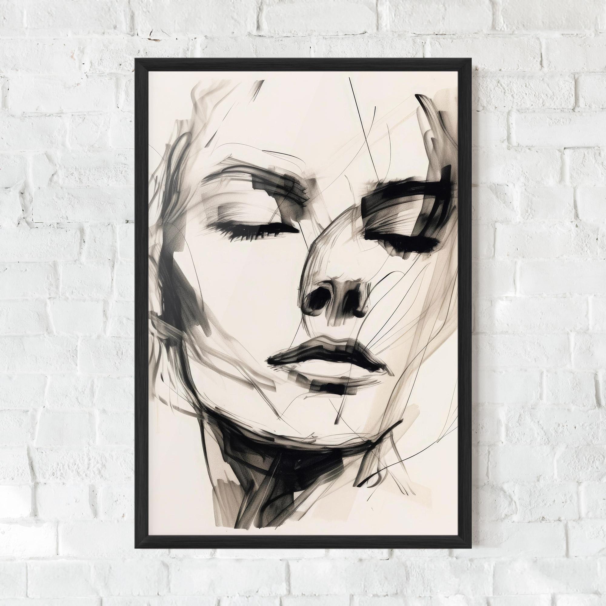 Poster Înrămat Continuous Line Woman mockup 0