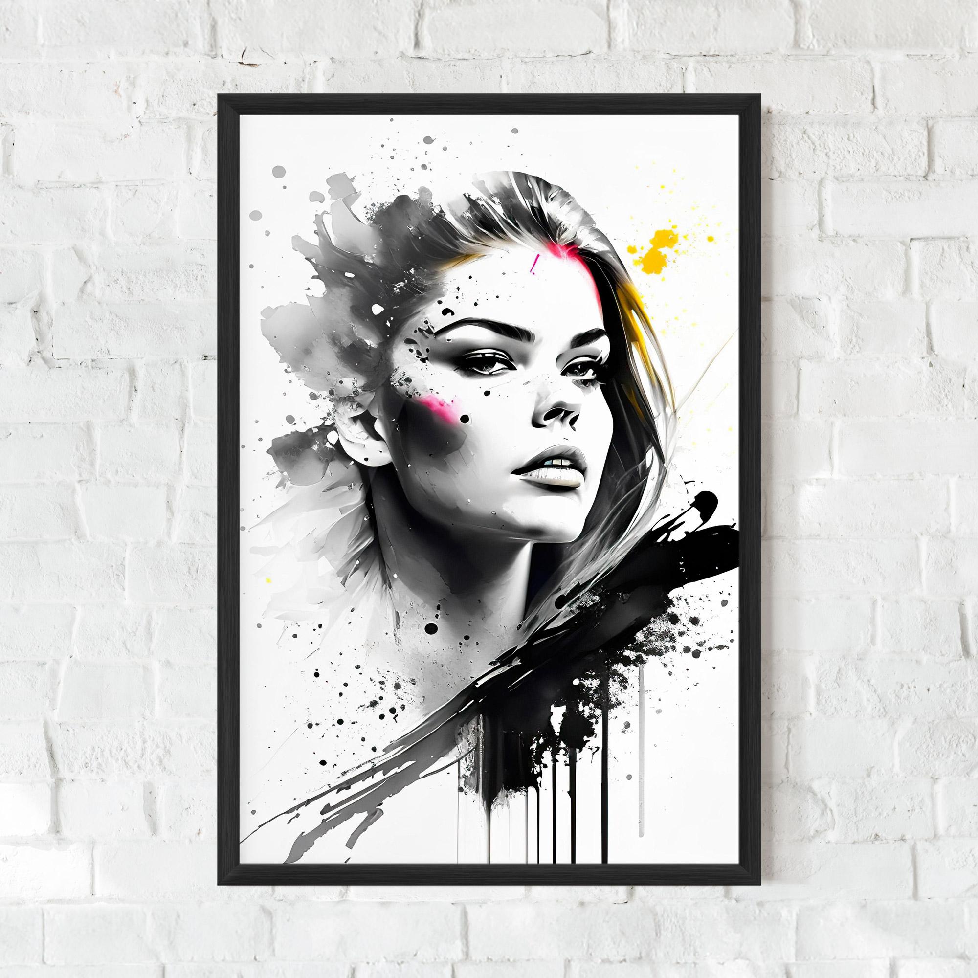 Poster Înrămat Ink Splash Portrait mockup 0