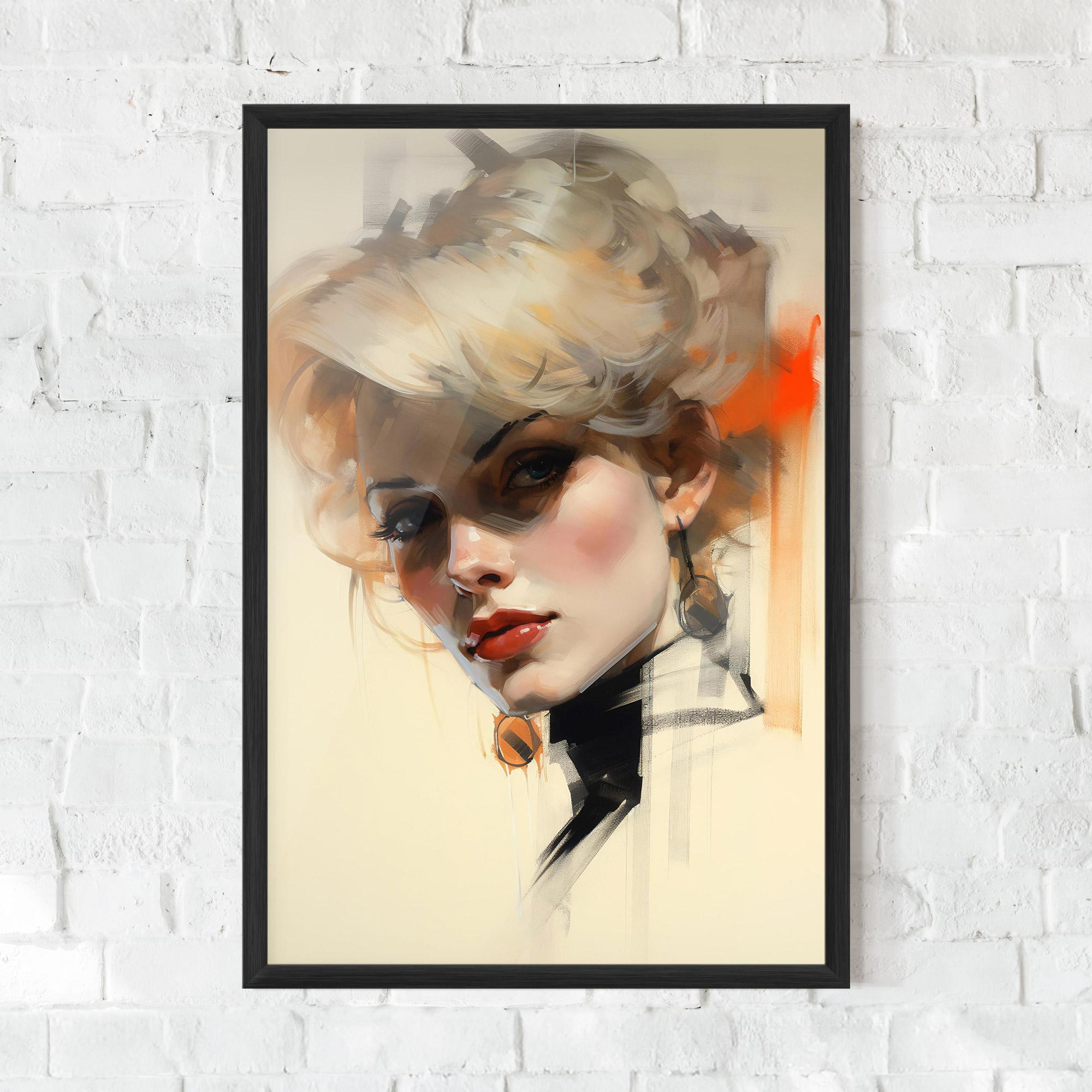 Poster Înrămat Rockabilly Blonde Girl mockup 0