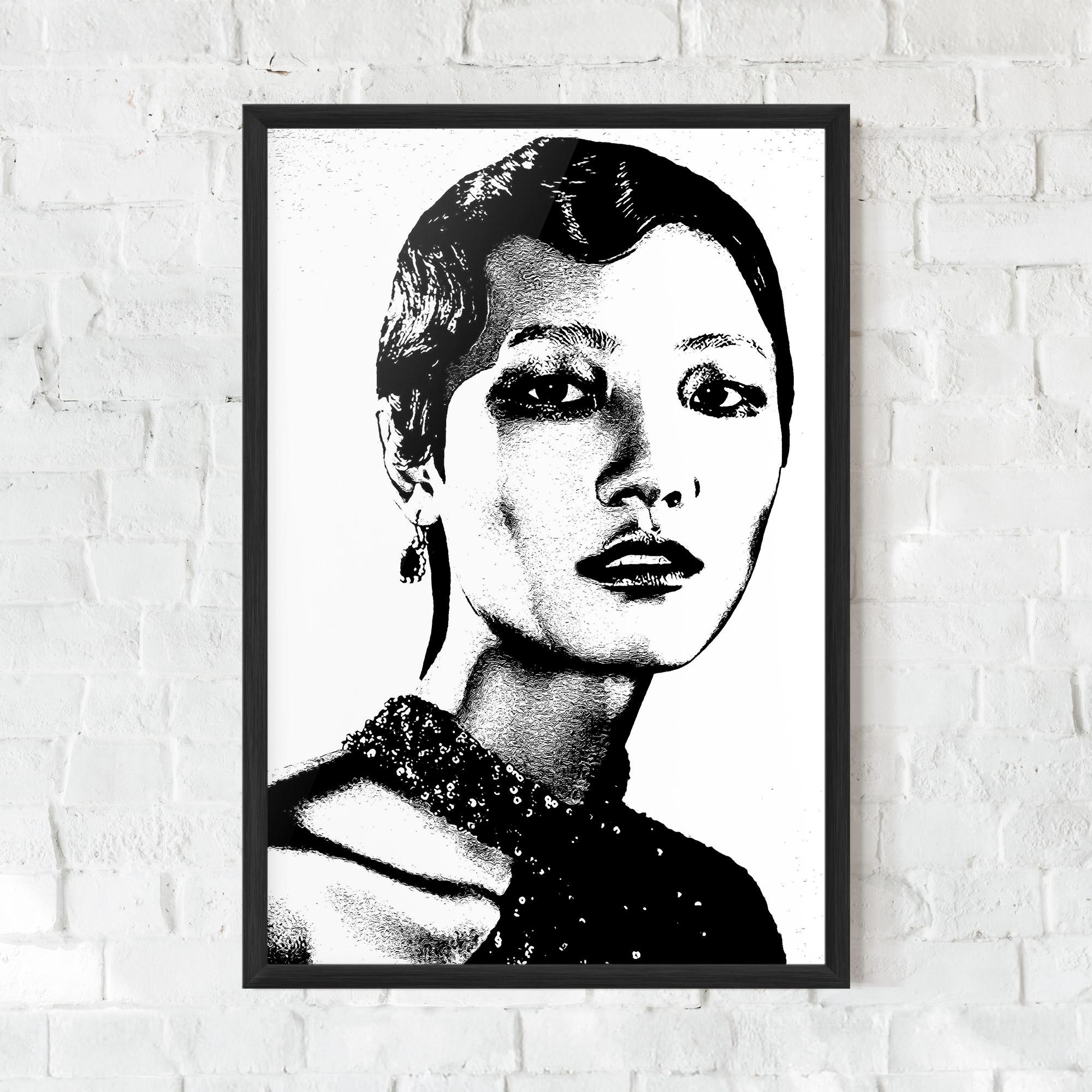 Poster Înrămat White Black Portrait mockup 0