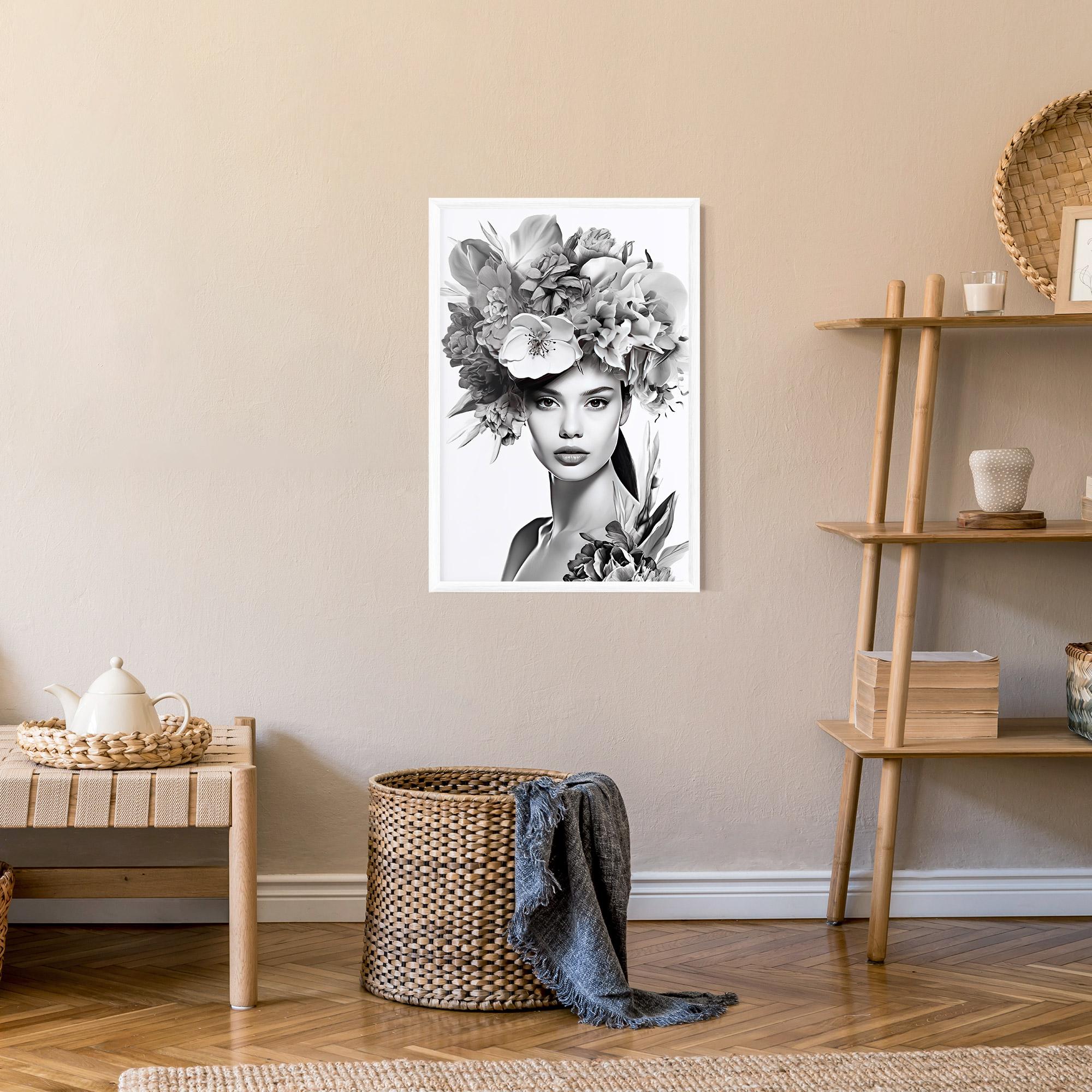 Poster Înrămat Flower Crown Woman mockup 9