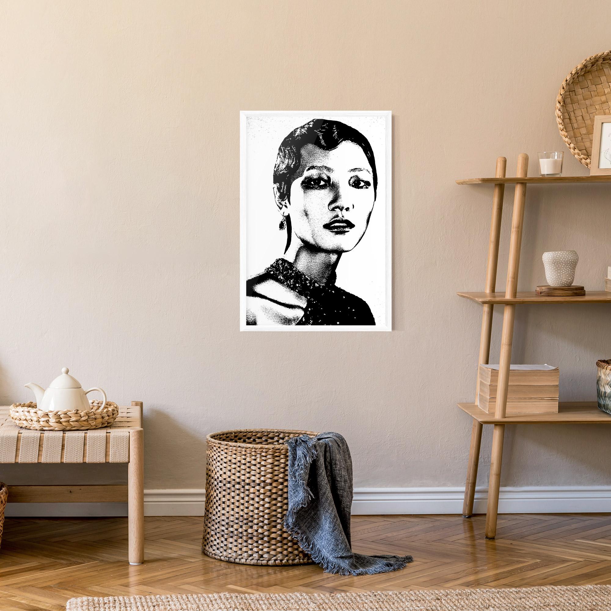 Poster Înrămat White Black Portrait mockup 9