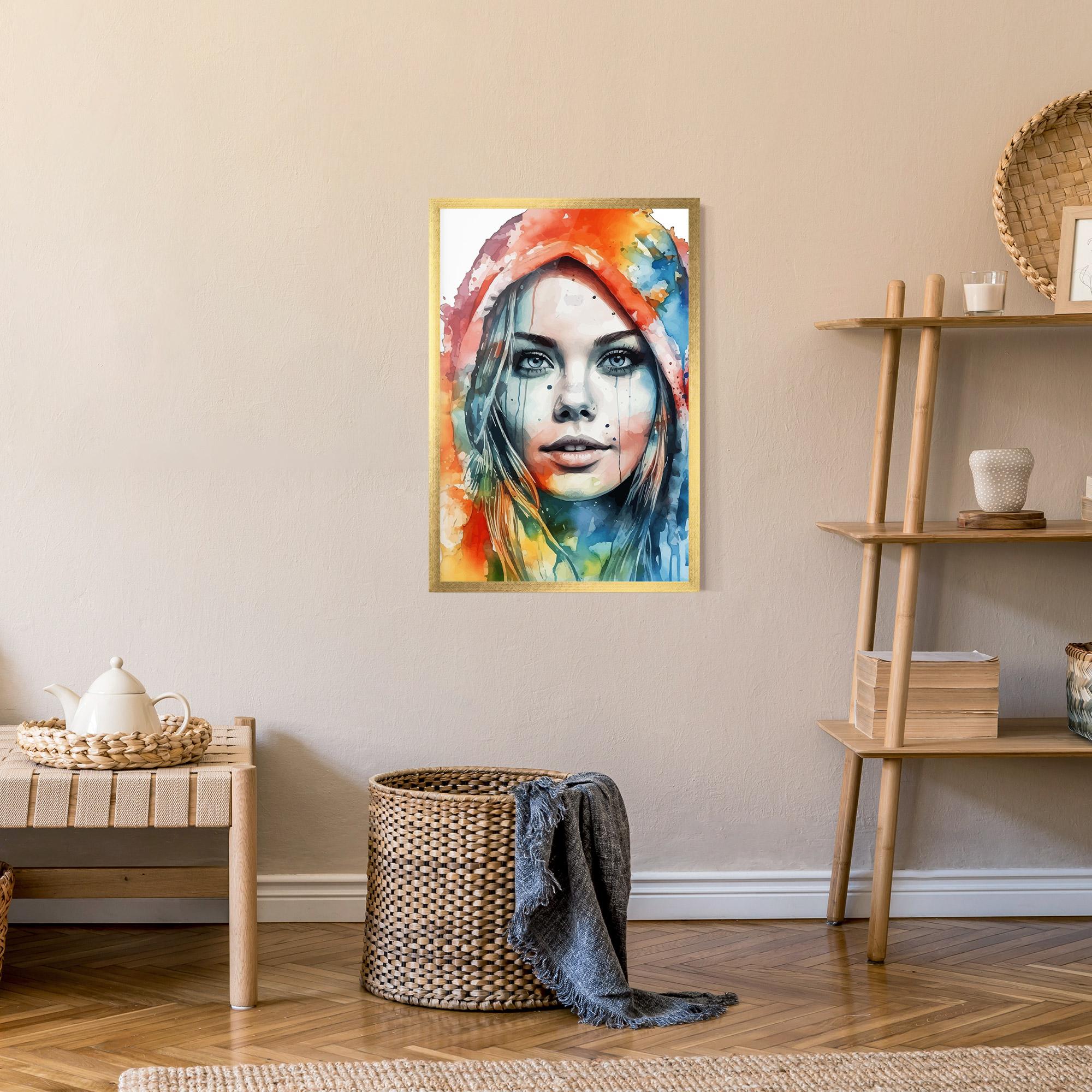 Poster Înrămat Colorful Portrait Art mockup 9