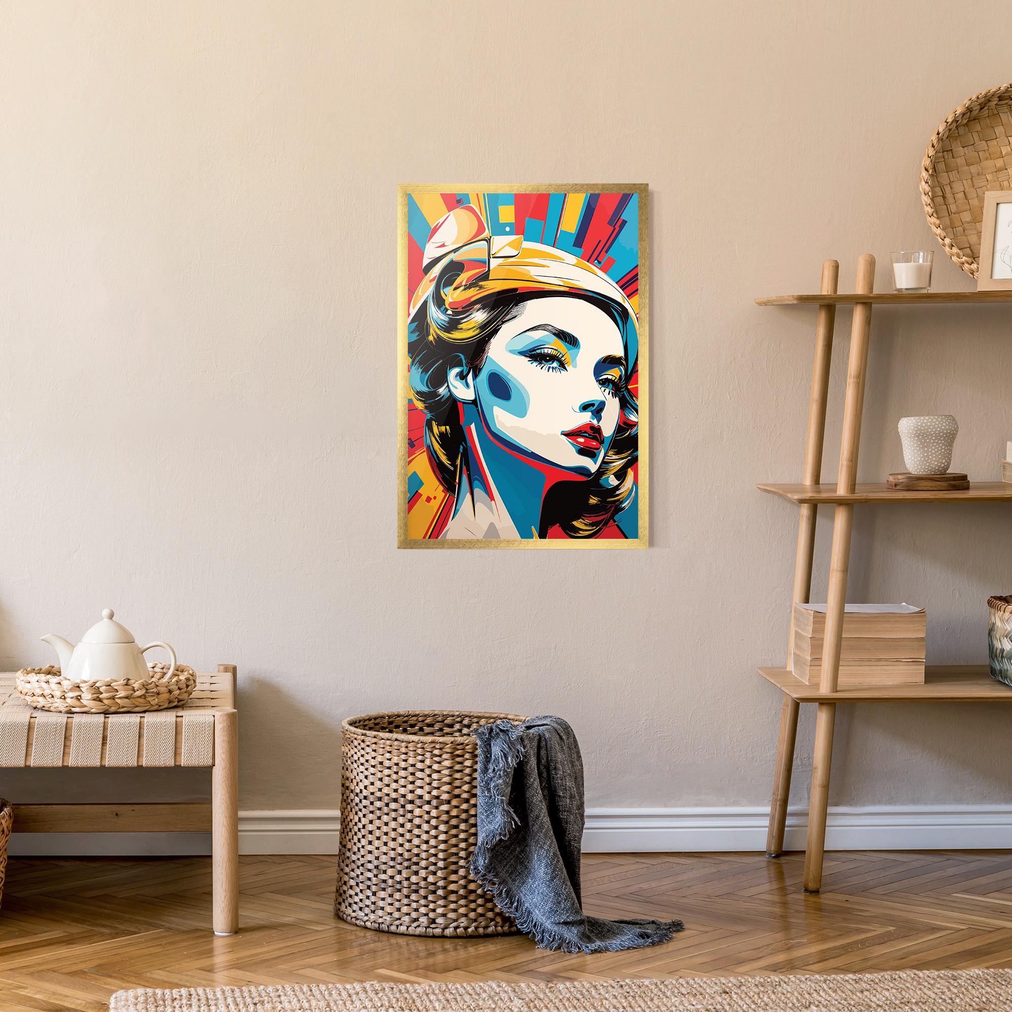 Poster Înrămat Colorful Portrait Lady mockup 9