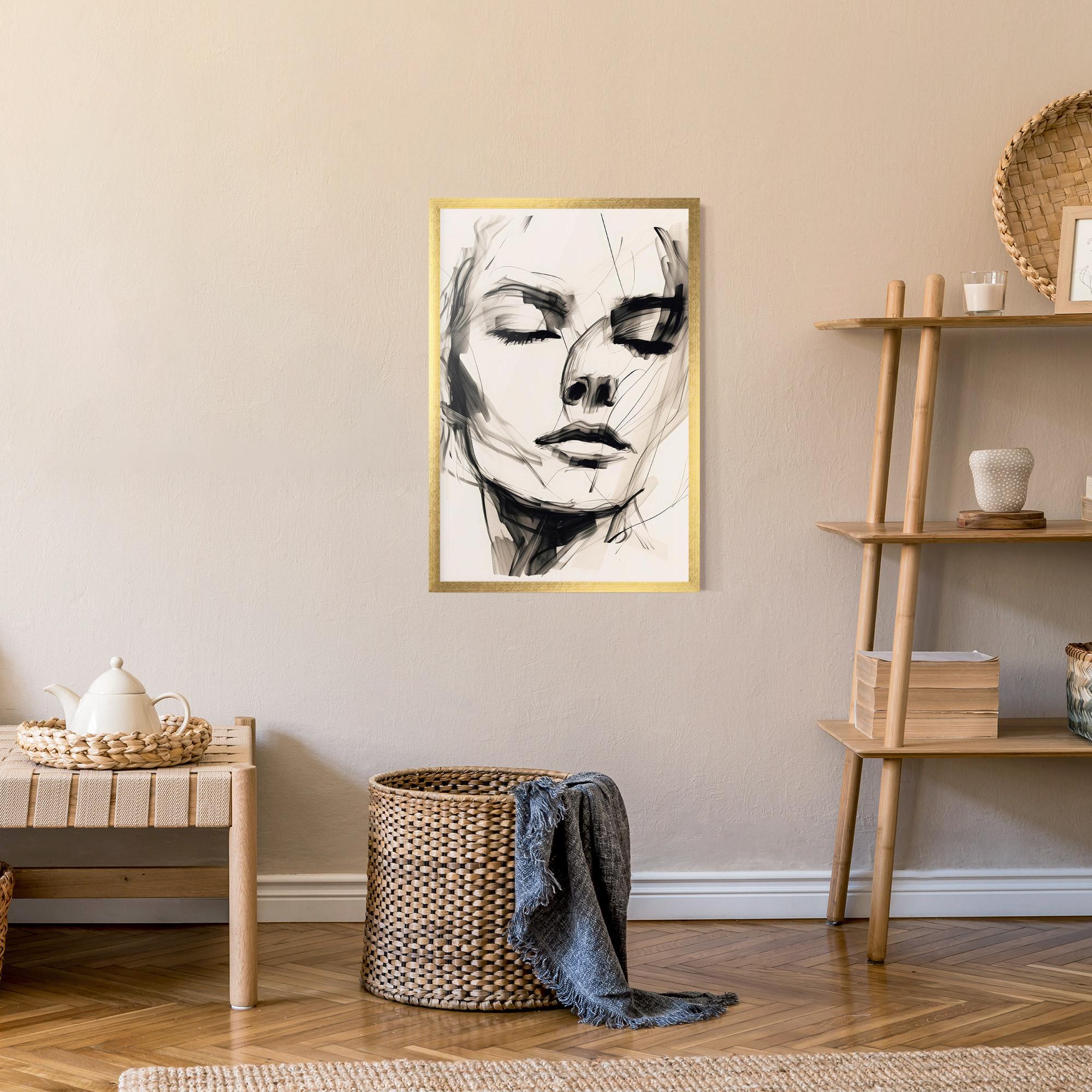 Poster Înrămat Continuous Line Woman mockup 9