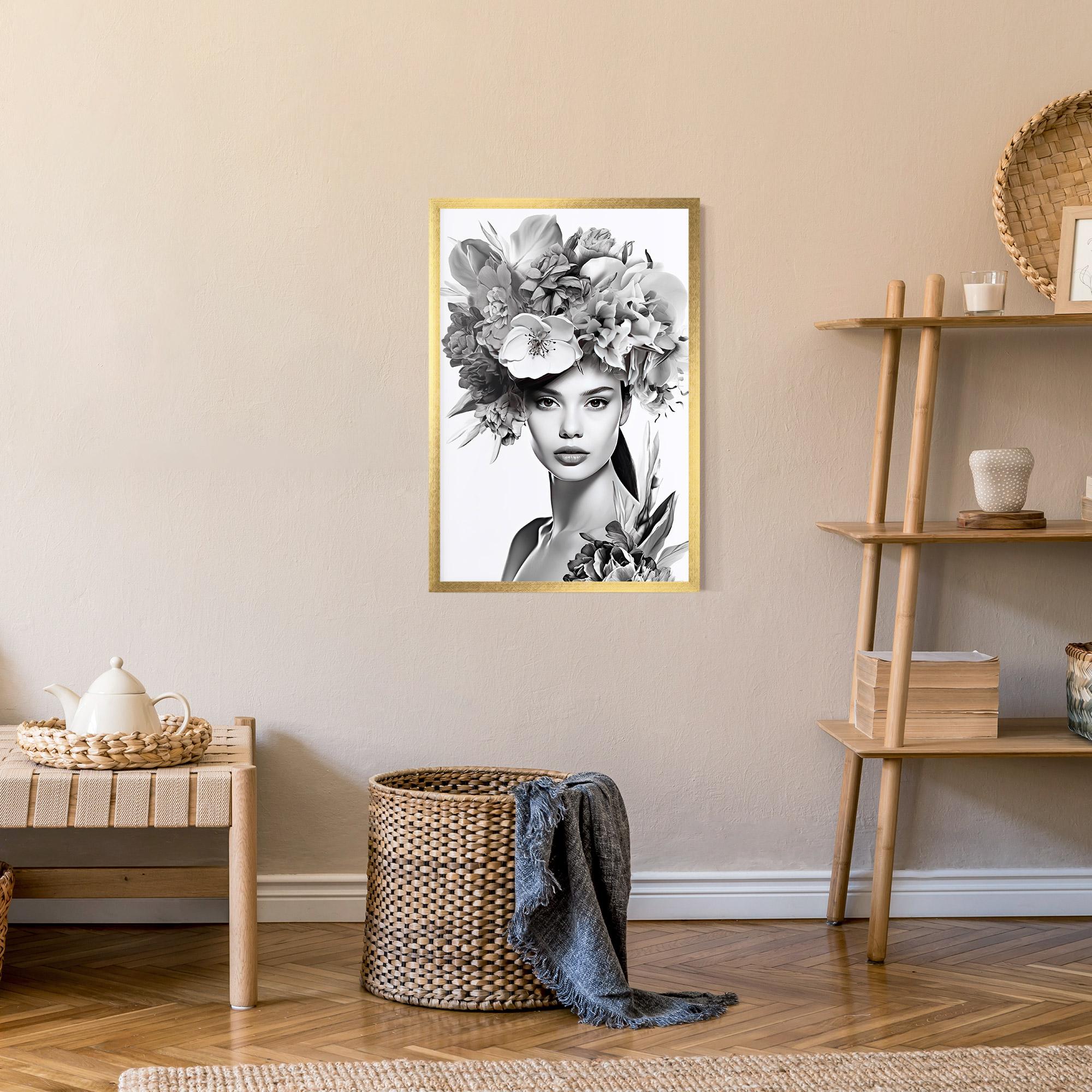 Poster Înrămat Flower Crown Woman mockup 9