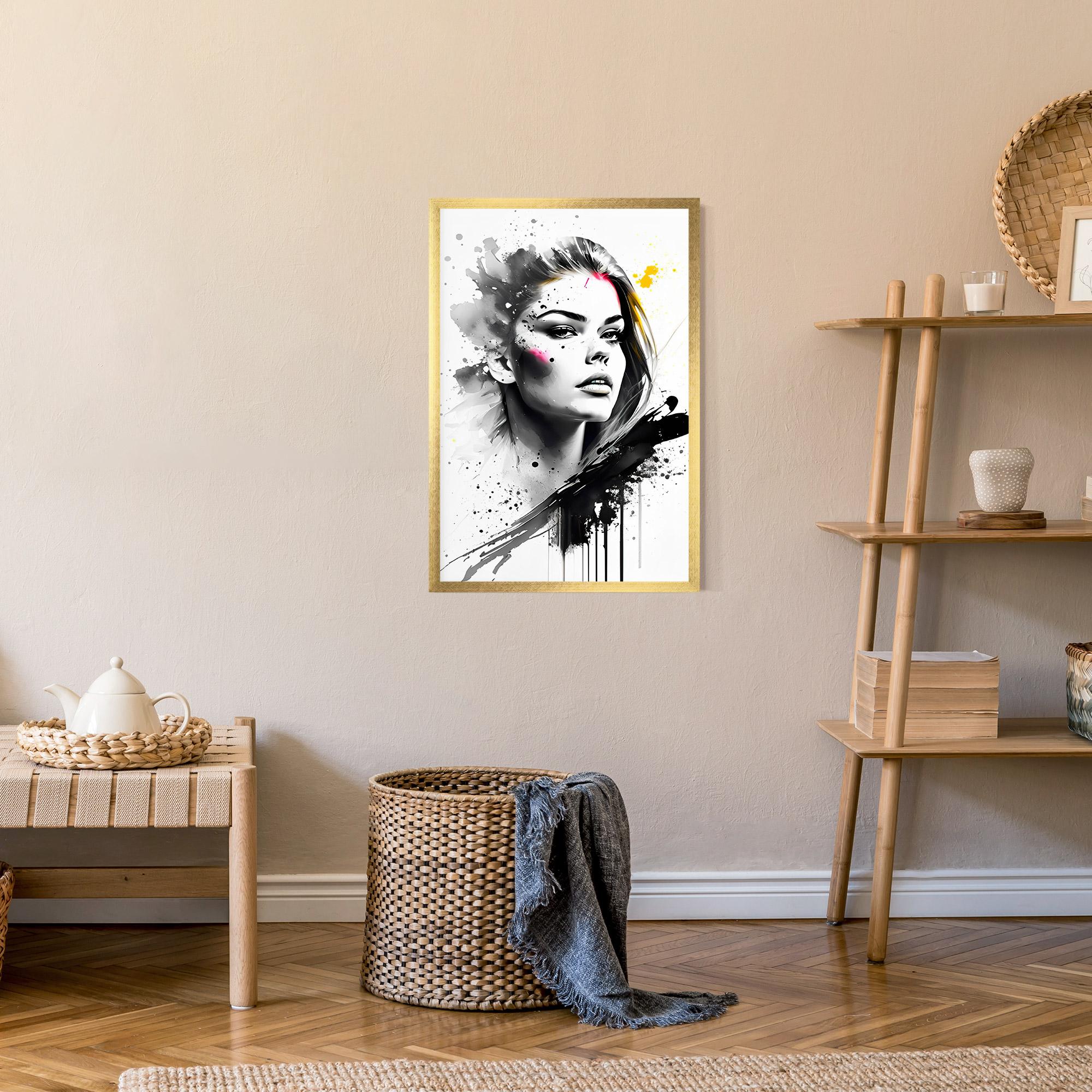 Poster Înrămat Ink Splash Portrait mockup 9