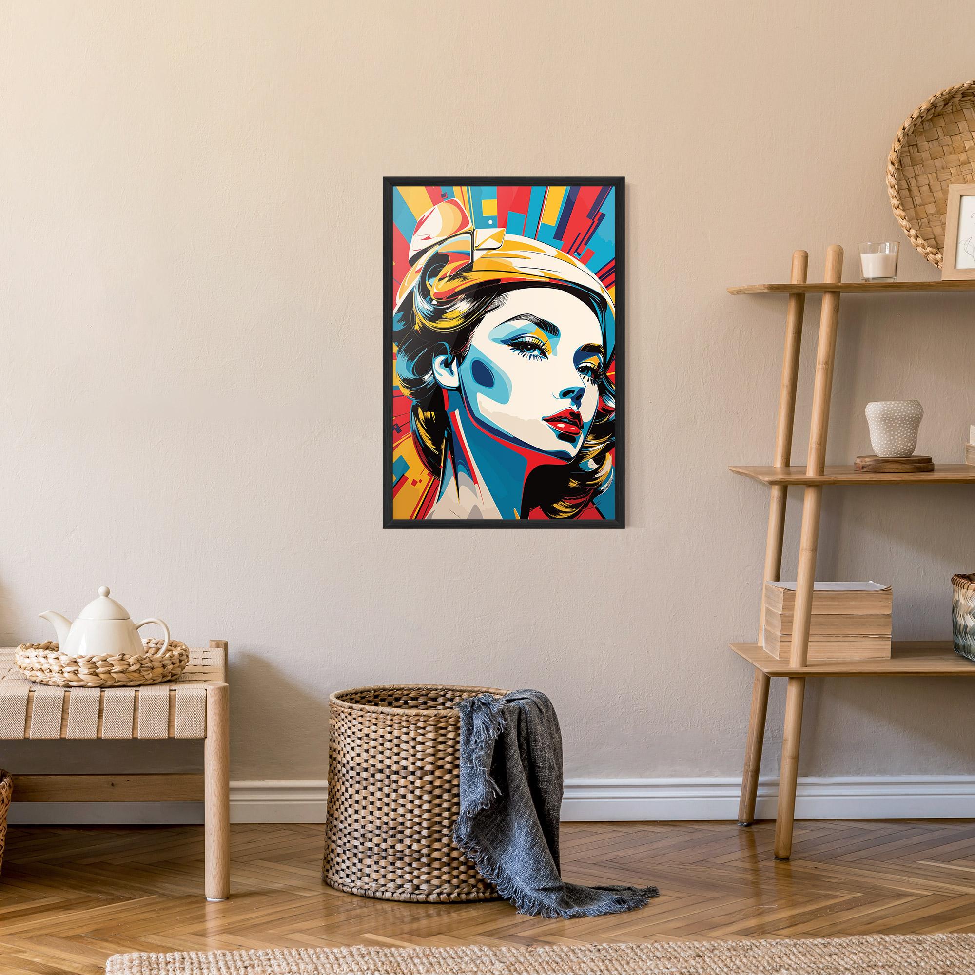 Poster Înrămat Colorful Portrait Lady mockup 9