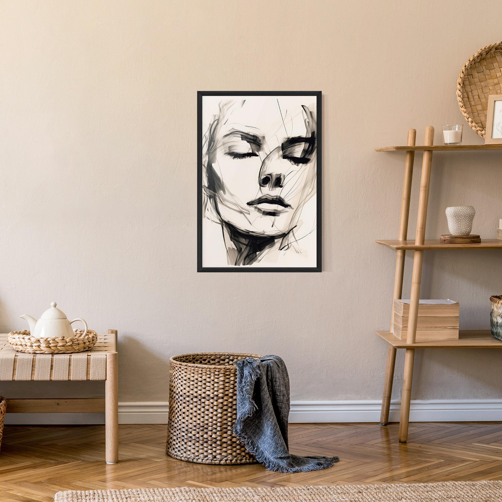 Poster Înrămat Continuous Line Woman mockup 9