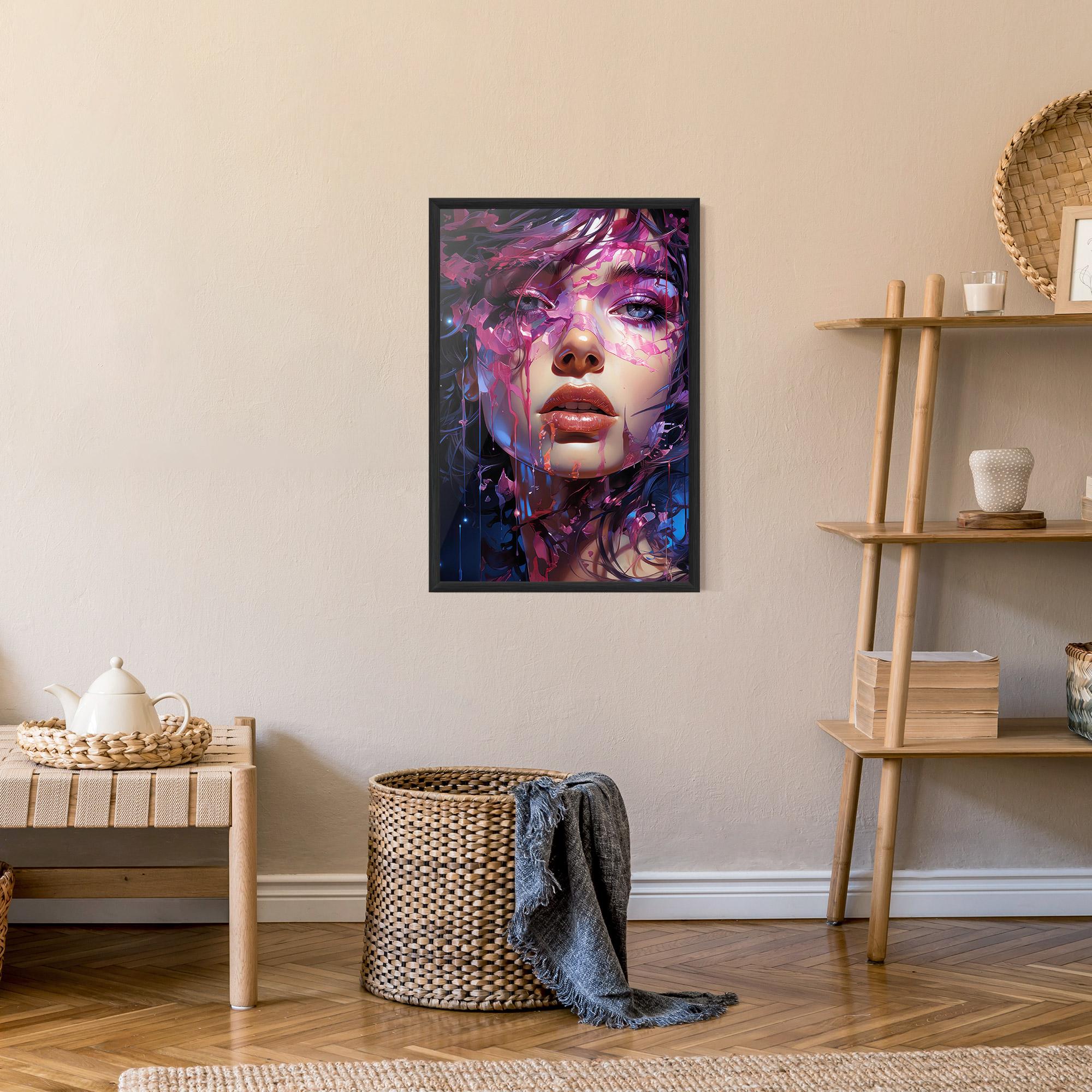 Poster Înrămat Cute Purple Girl mockup 9