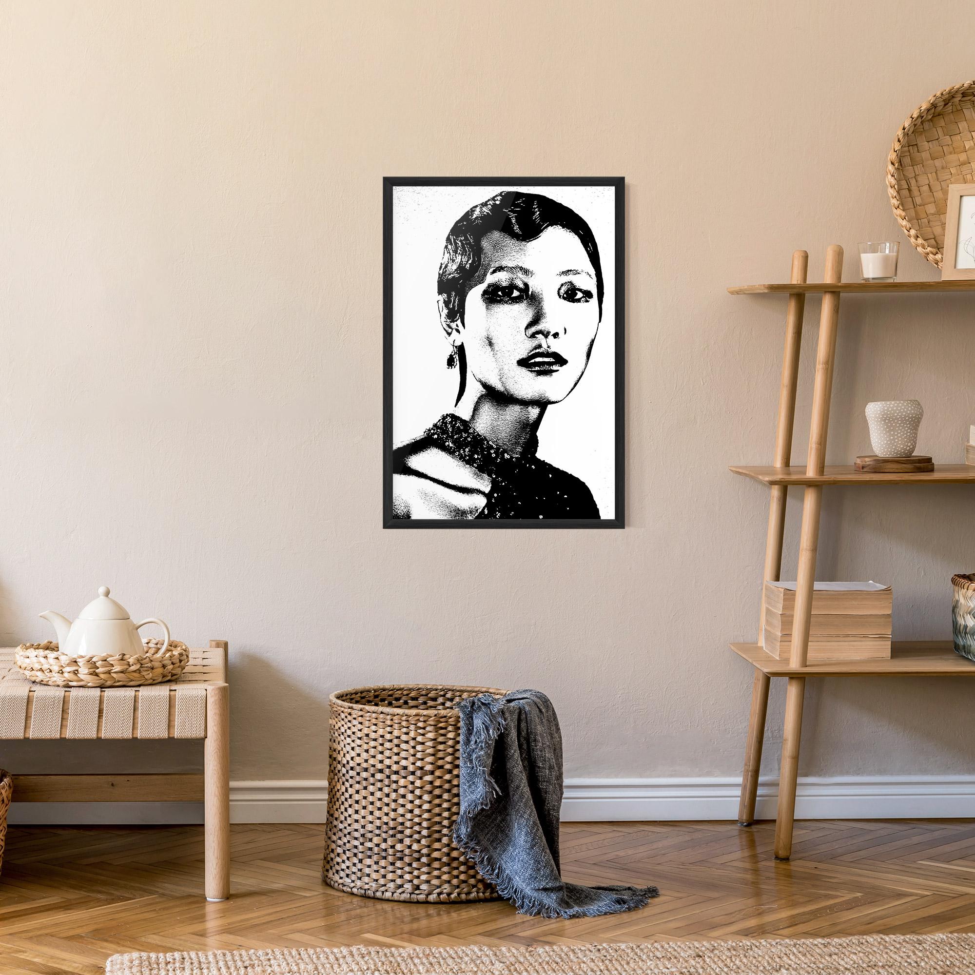 Poster Înrămat White Black Portrait mockup 9