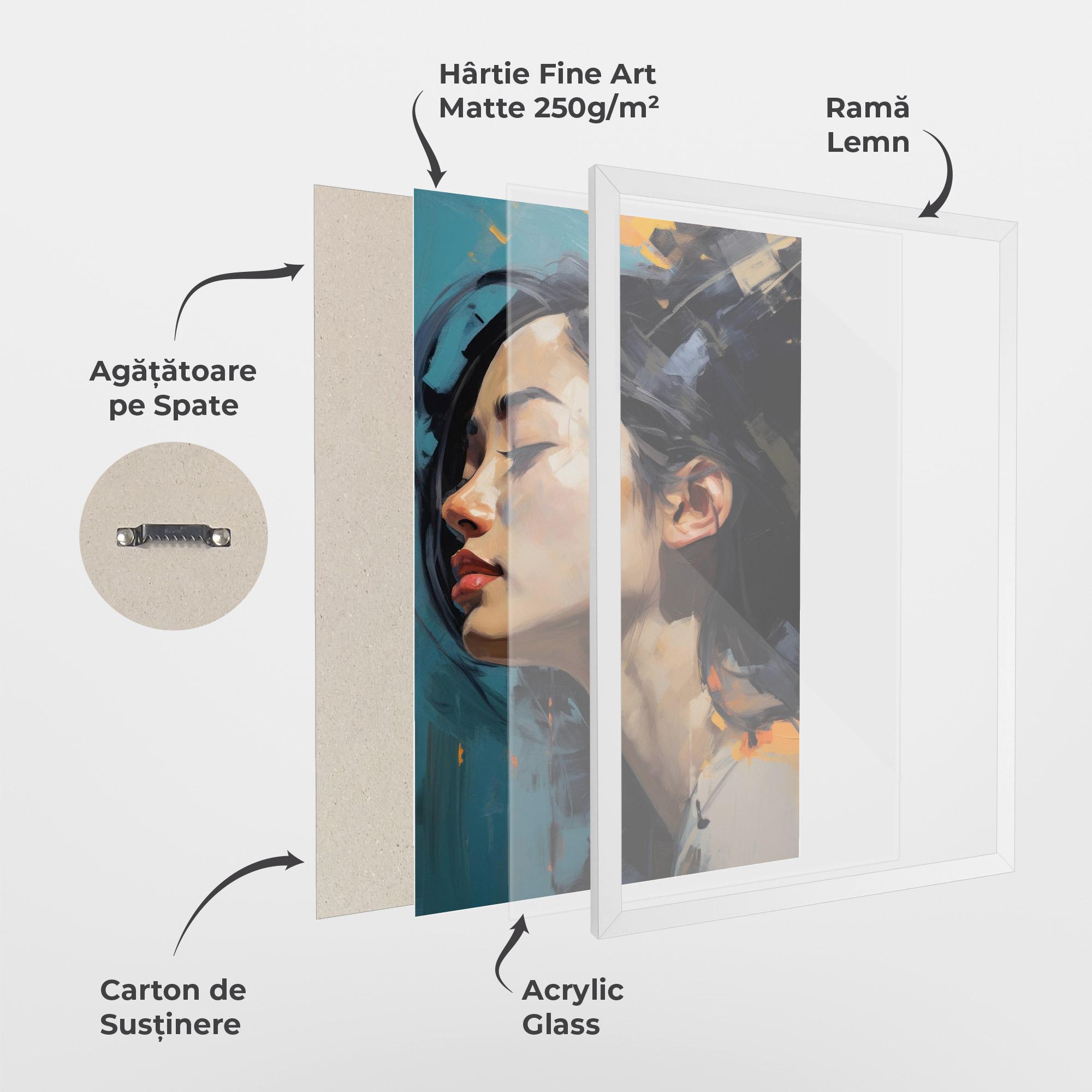 Poster Înrămat Acrylic Asian Portrait mockup 1