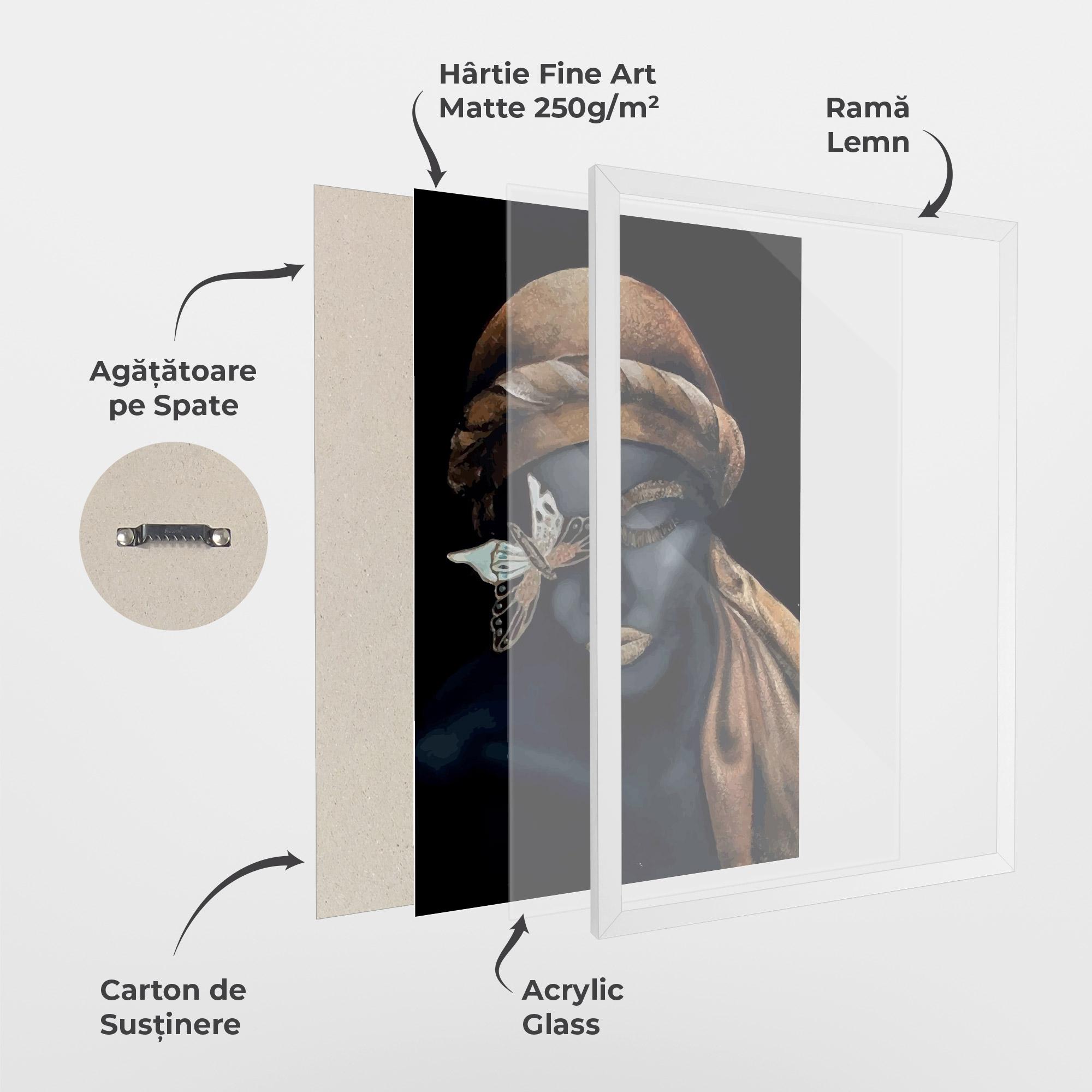 Poster Înrămat Butterfly Lady mockup 1