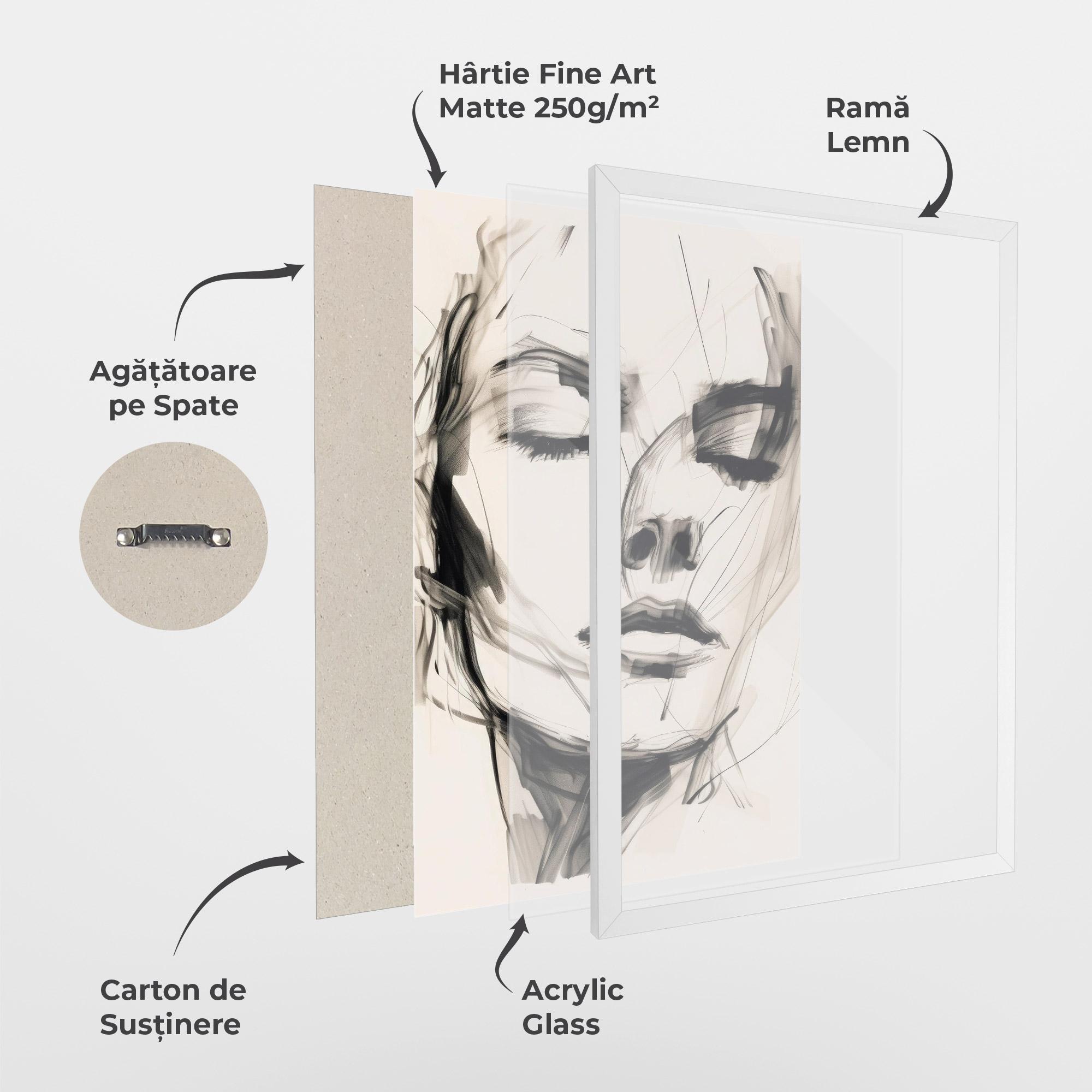 Poster Înrămat Continuous Line Woman mockup 1