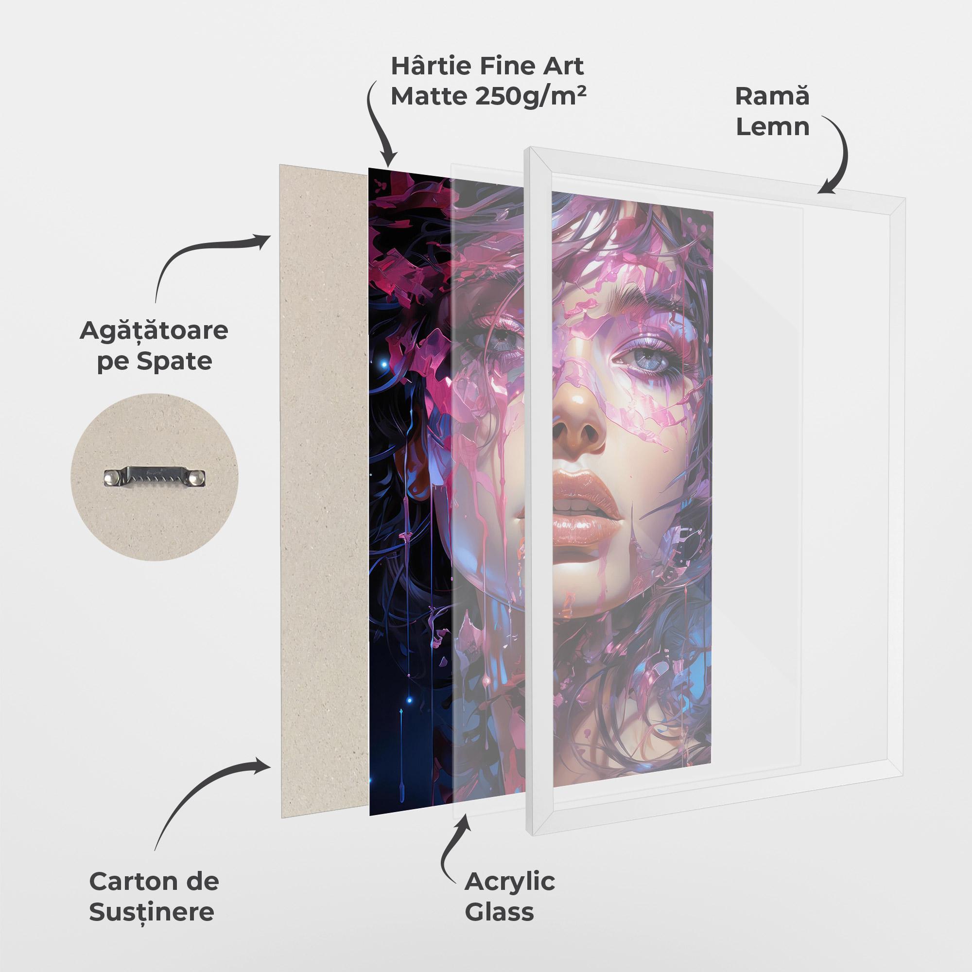 Poster Înrămat Cute Purple Girl mockup 1