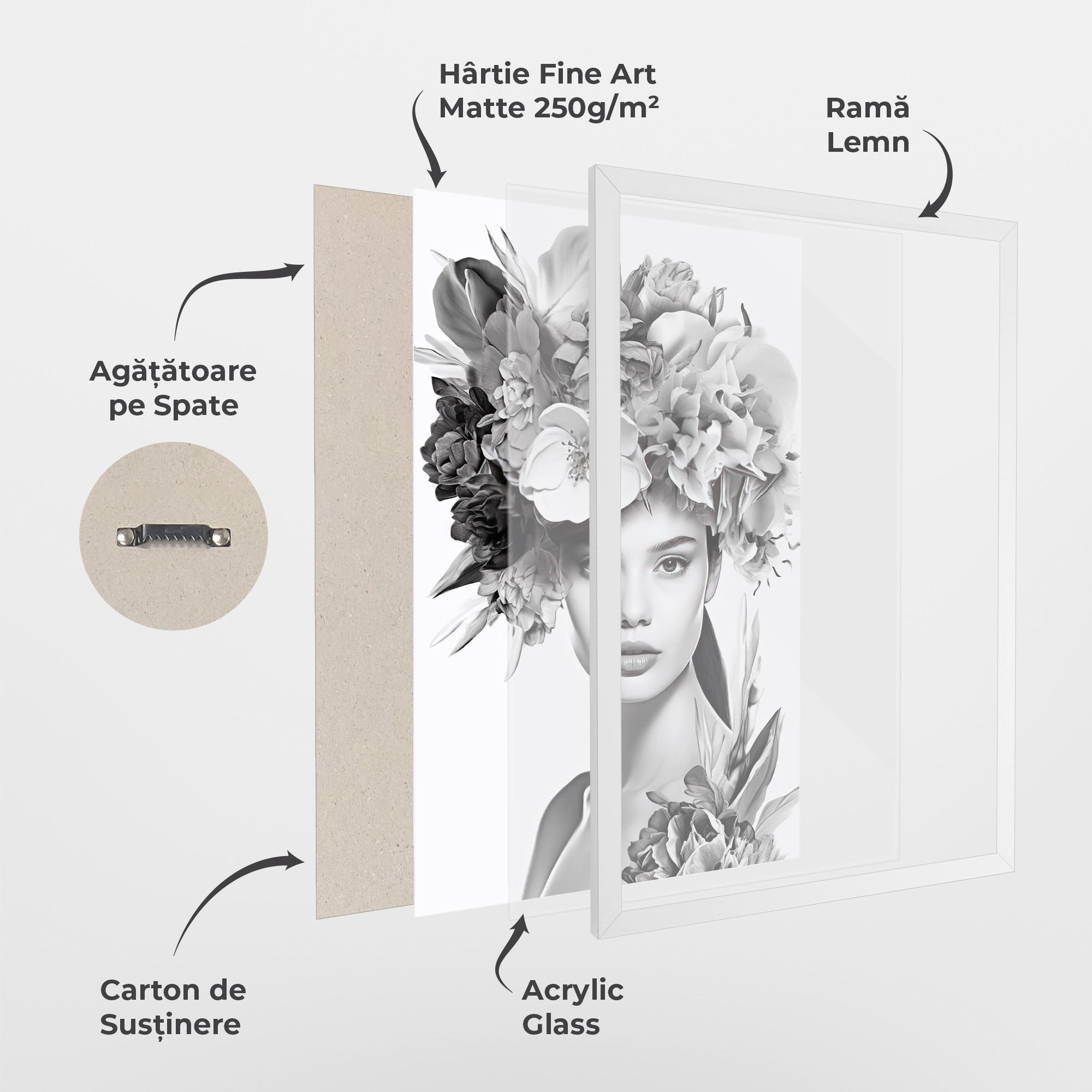 Poster Înrămat Flower Crown Woman mockup 1