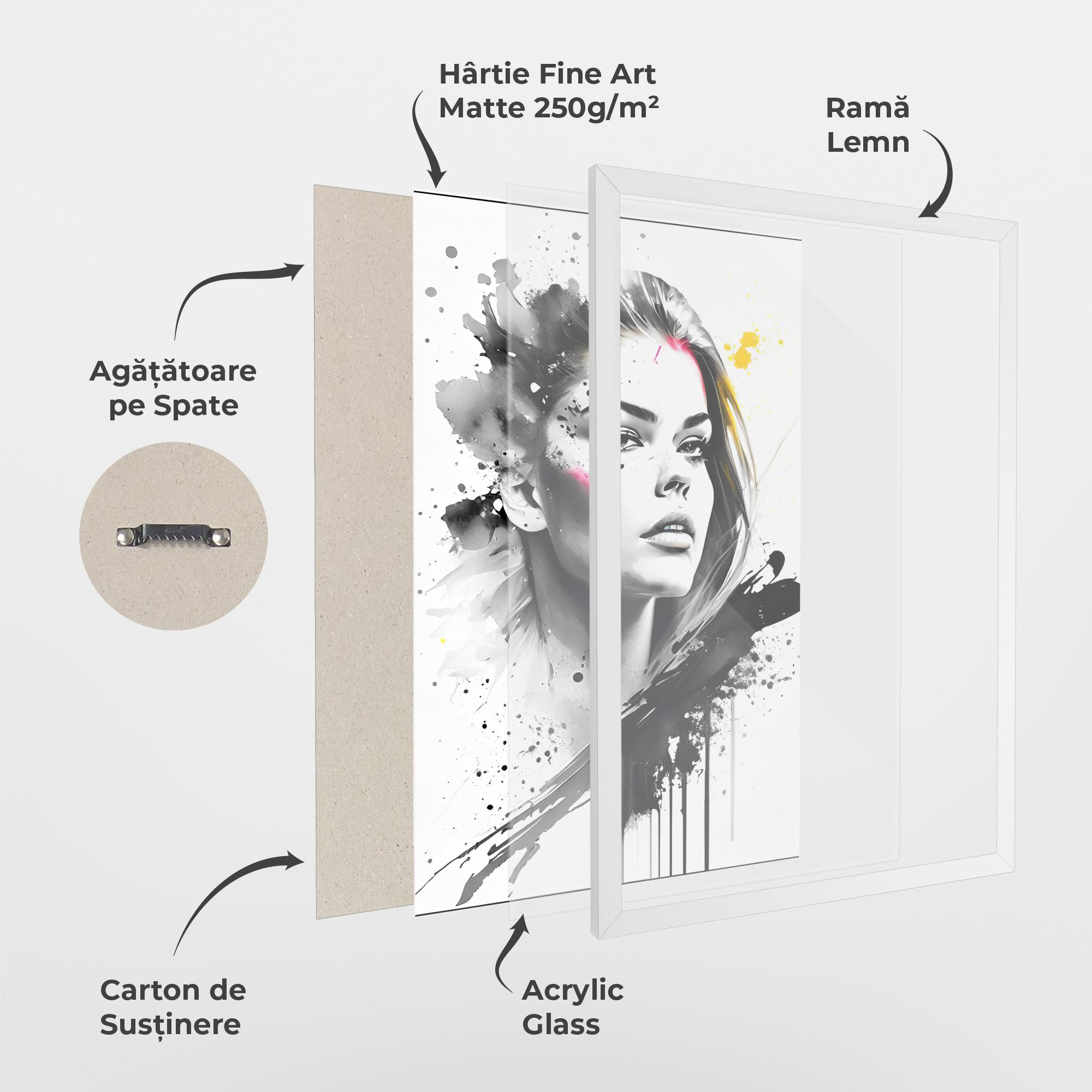 Poster Înrămat Ink Splash Portrait mockup 1