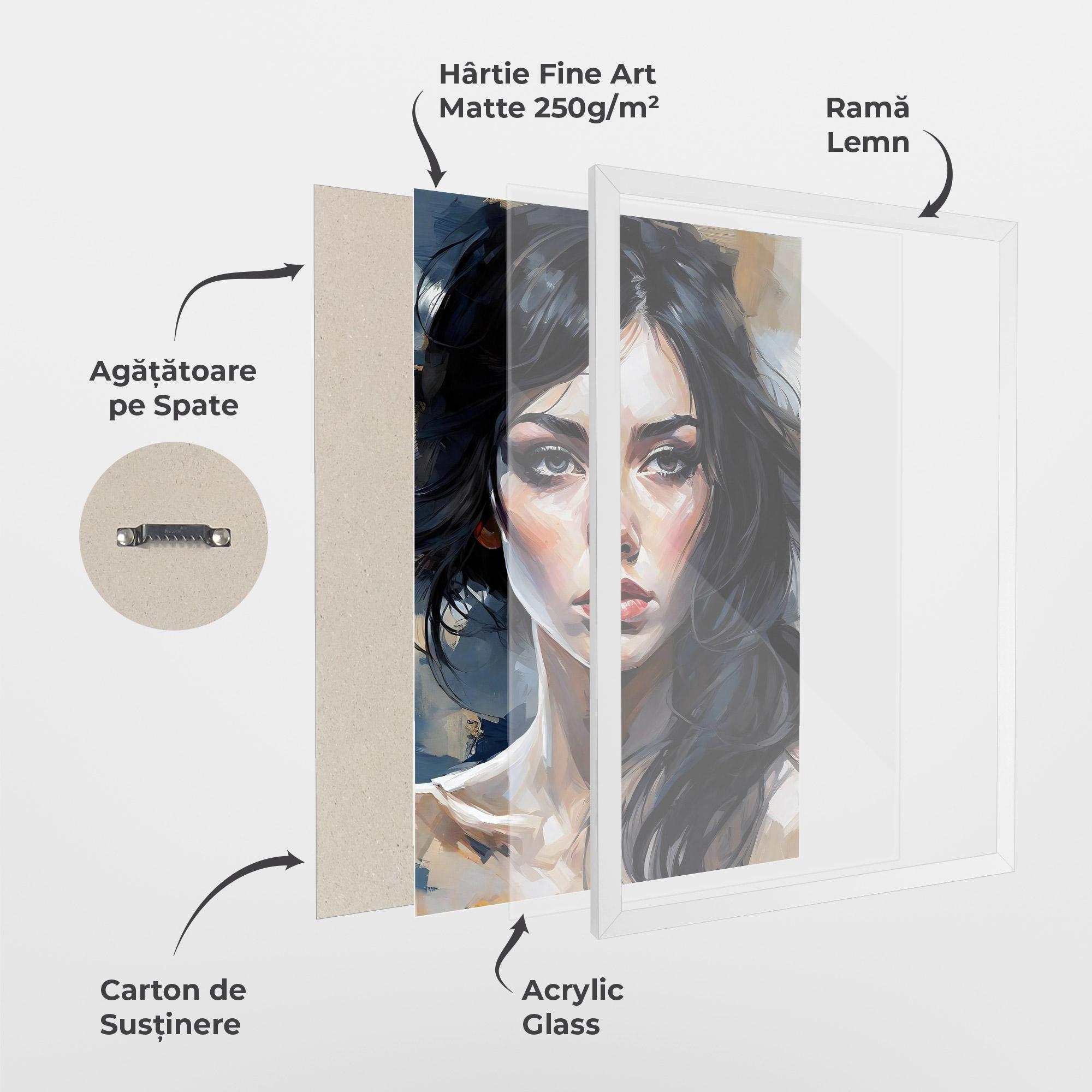 Poster Înrămat Long Black Hair Portrait mockup 1