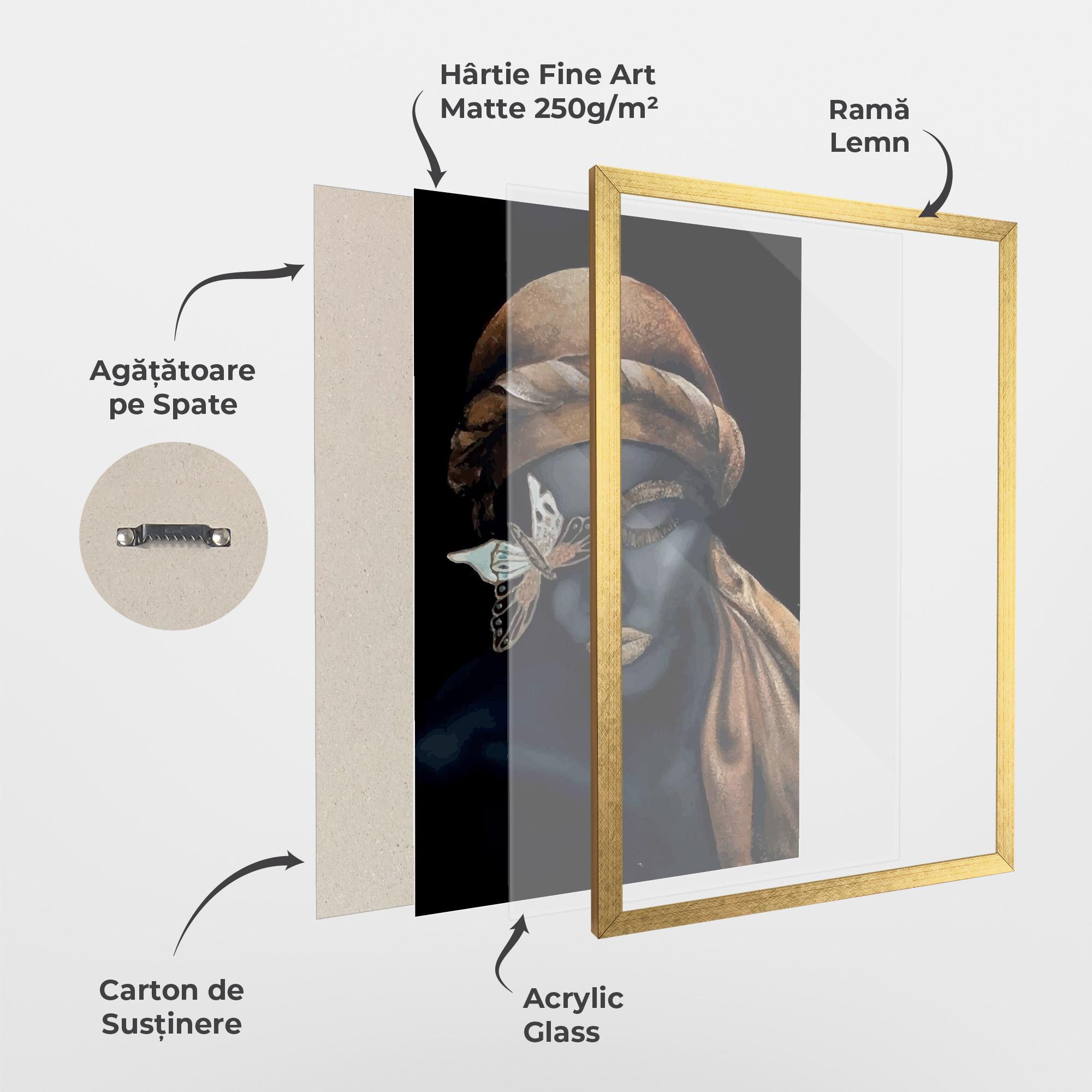 Poster Înrămat Butterfly Lady mockup 1