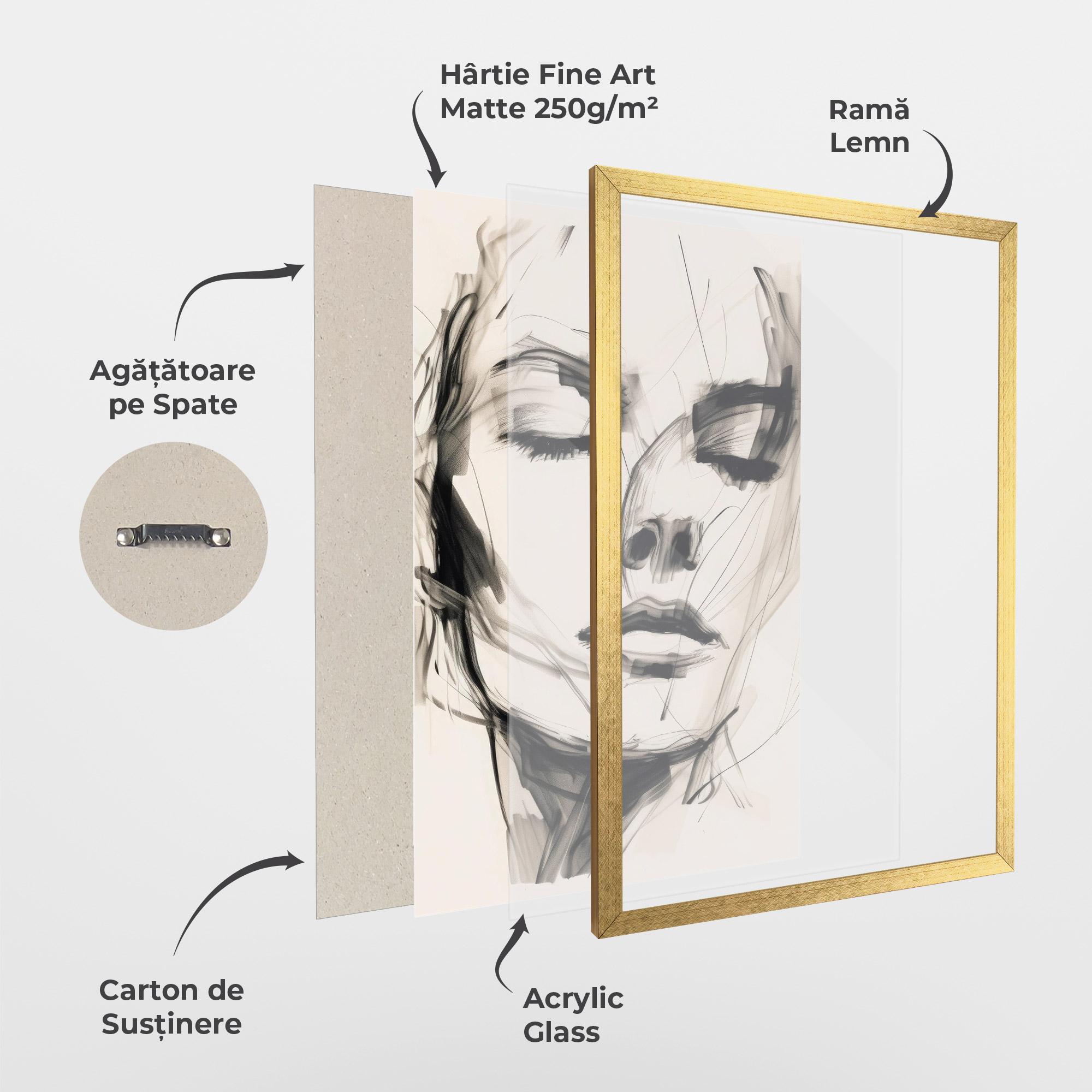 Poster Înrămat Continuous Line Woman mockup 1