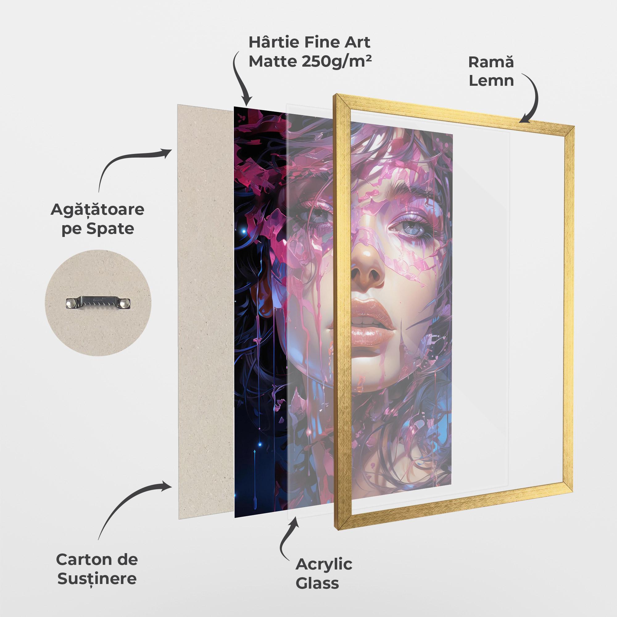 Poster Înrămat Cute Purple Girl mockup 1