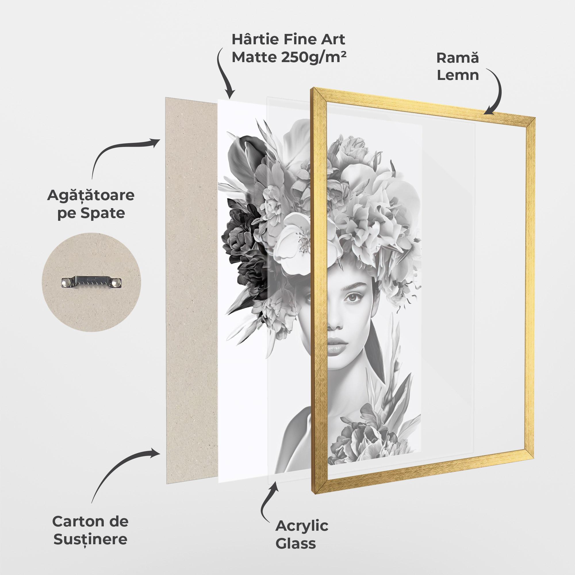 Poster Înrămat Flower Crown Woman mockup 1