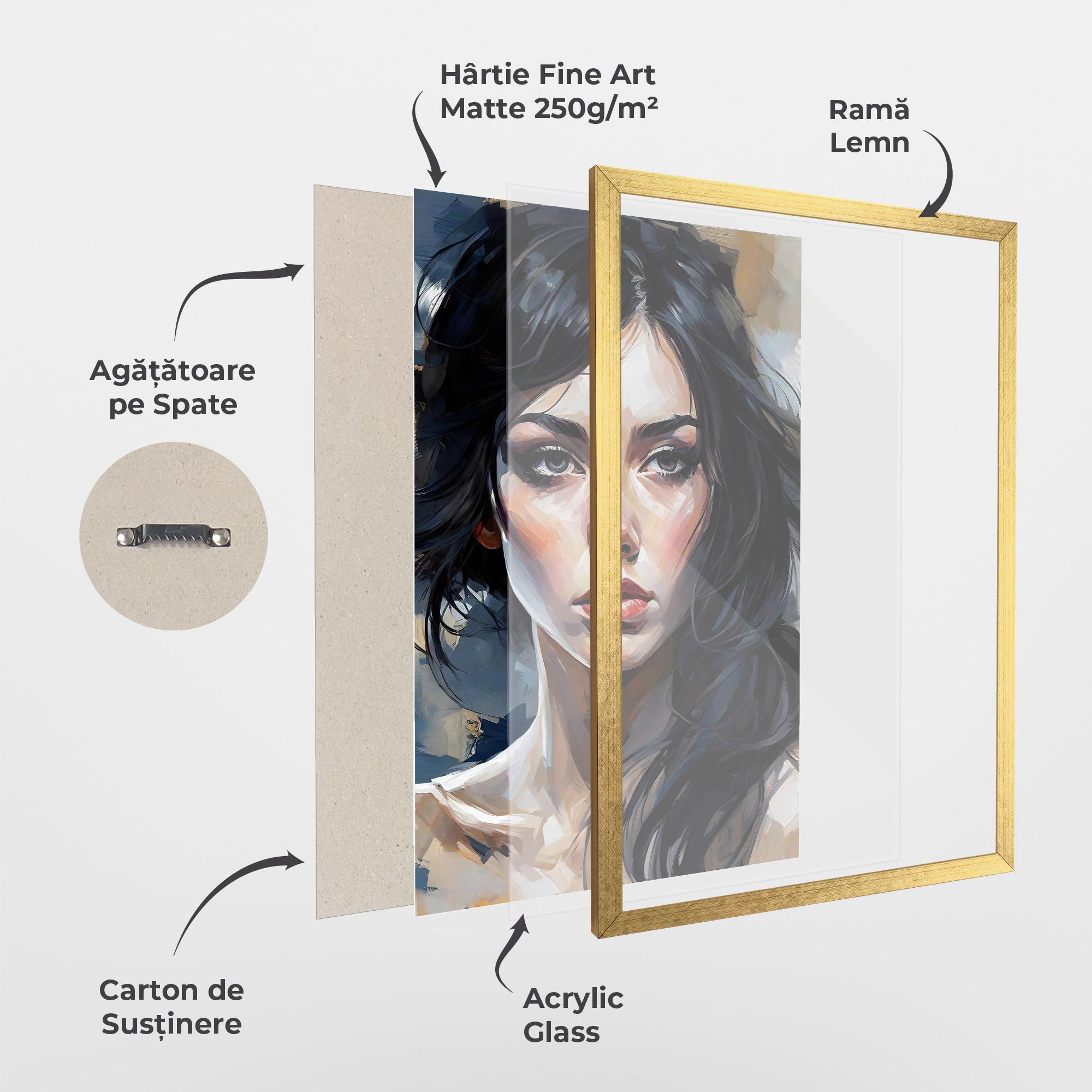 Poster Înrămat Long Black Hair Portrait mockup 1