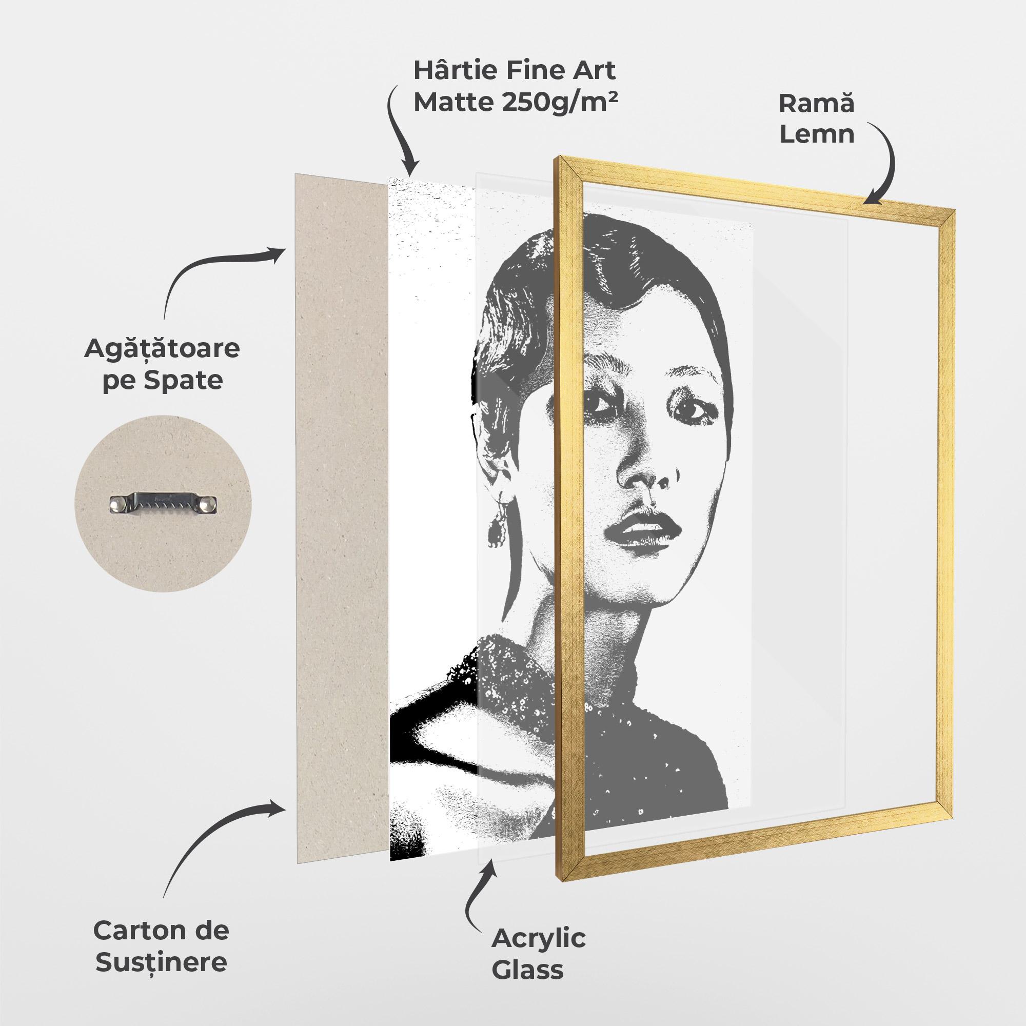 Poster Înrămat White Black Portrait mockup 1