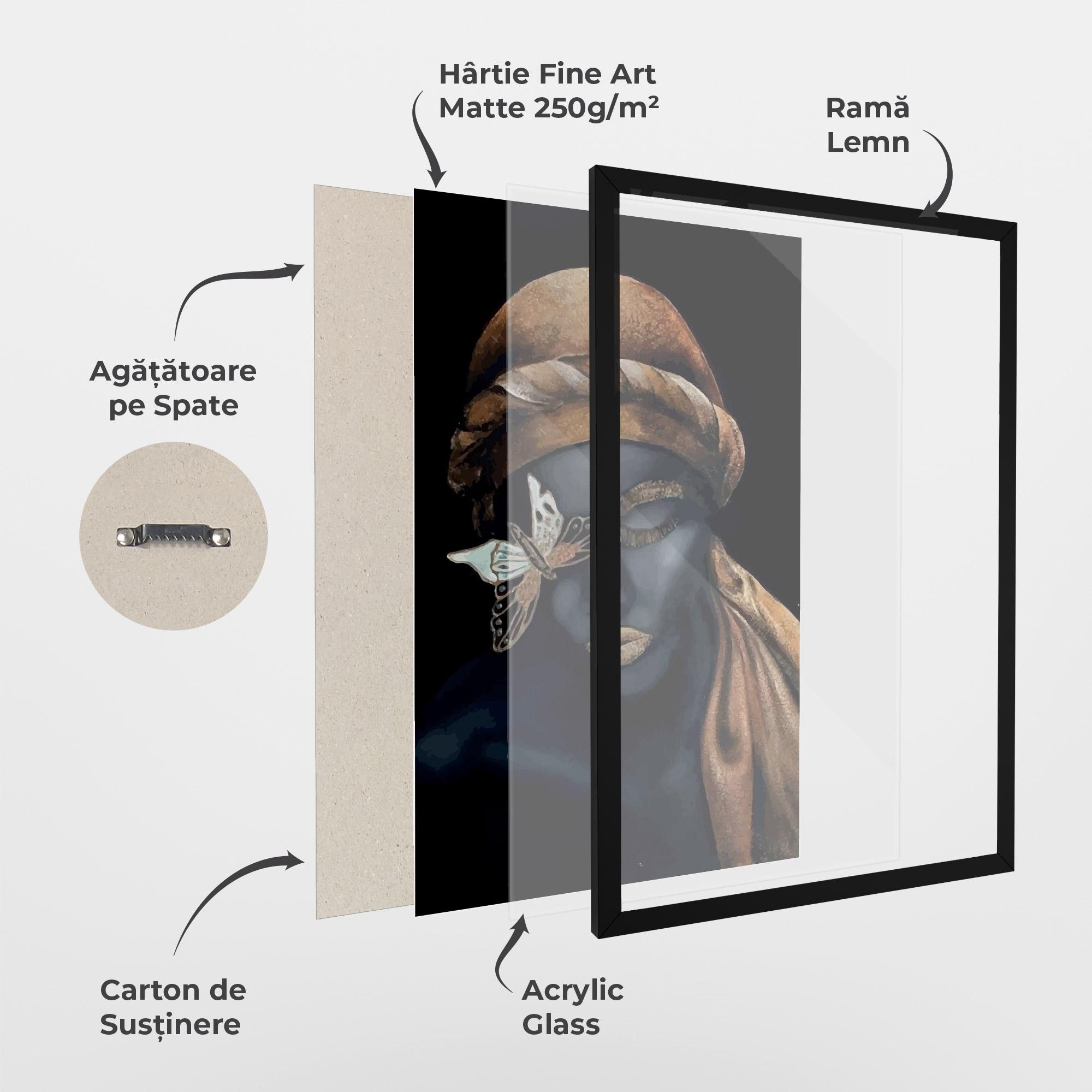 Poster Înrămat Butterfly Lady mockup 1