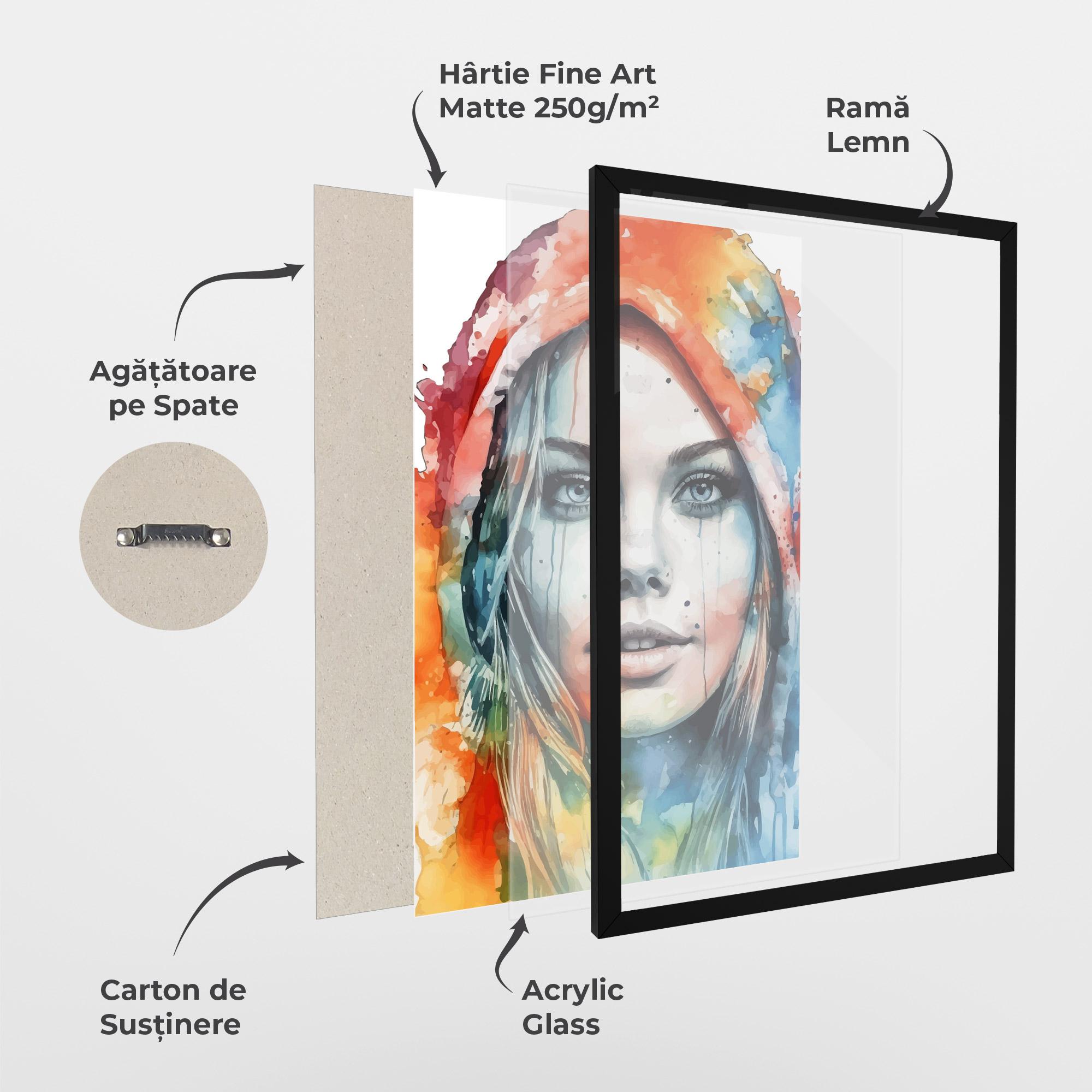 Poster Înrămat Colorful Portrait Art mockup 1