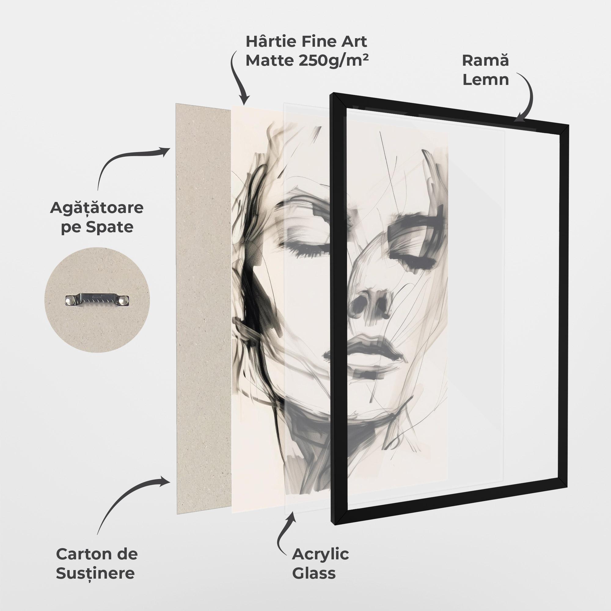 Poster Înrămat Continuous Line Woman mockup 1