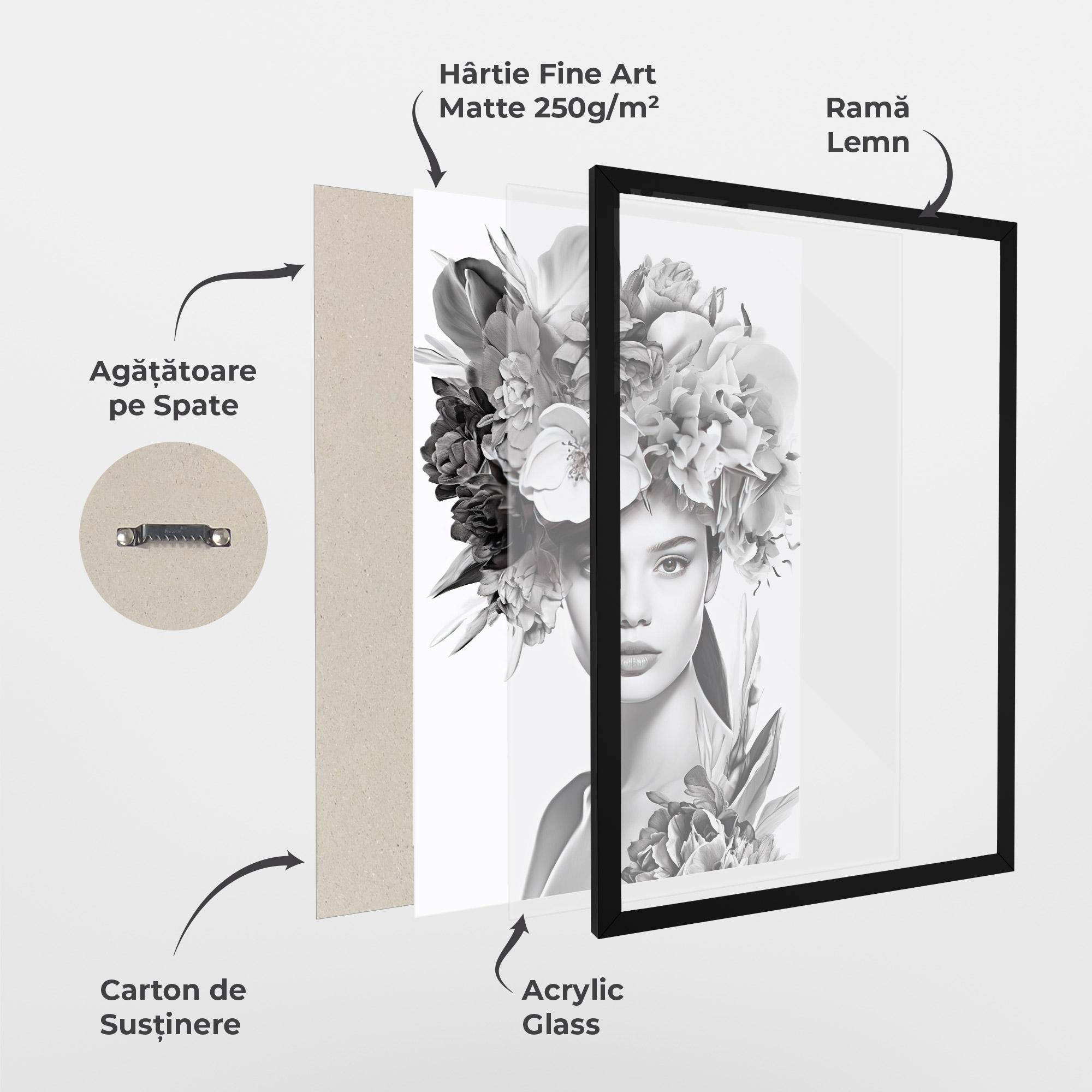 Poster Înrămat Flower Crown Woman mockup 1