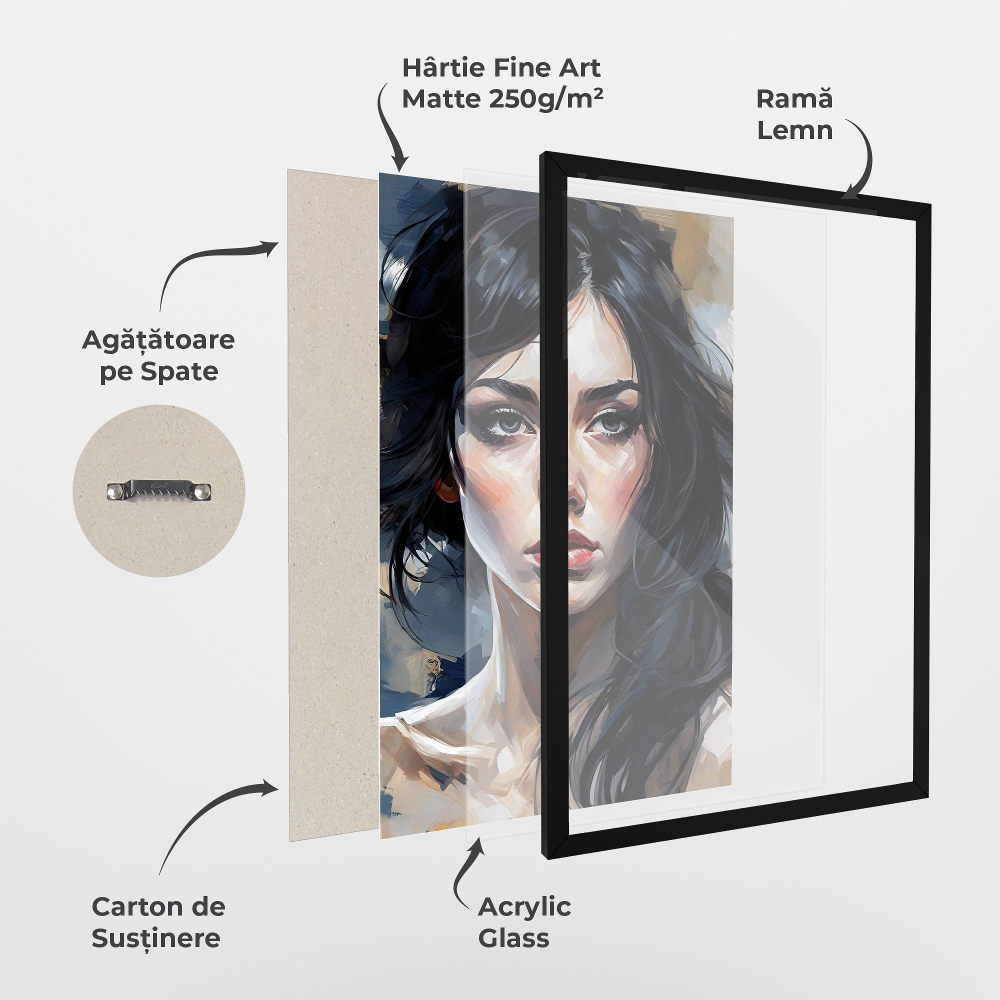 Long Black Hair Portrait mockup 1