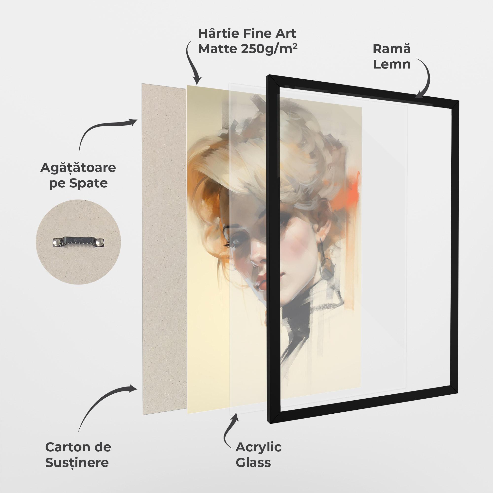 Poster Înrămat Rockabilly Blonde Girl mockup 1