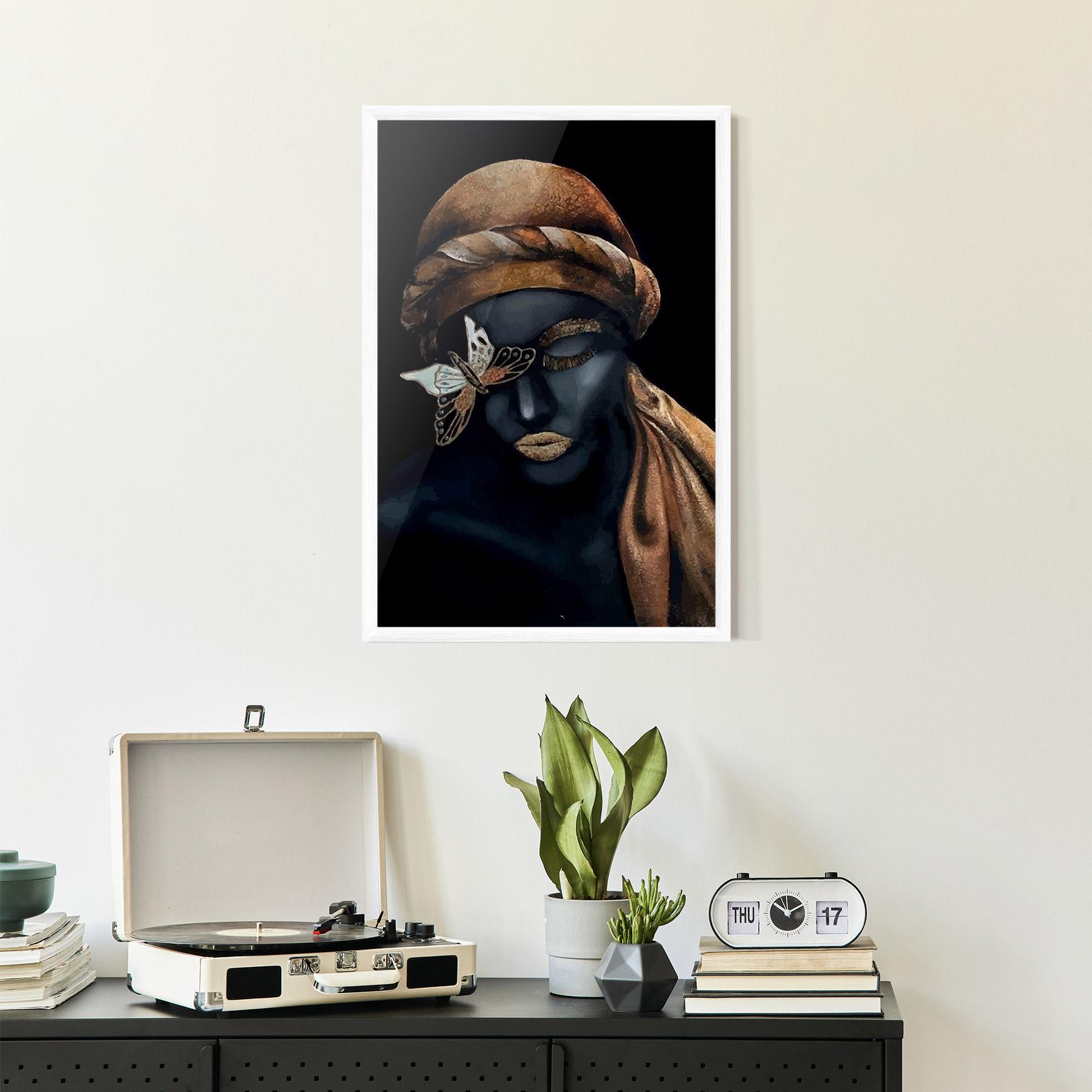 Poster Înrămat Butterfly Lady mockup 2