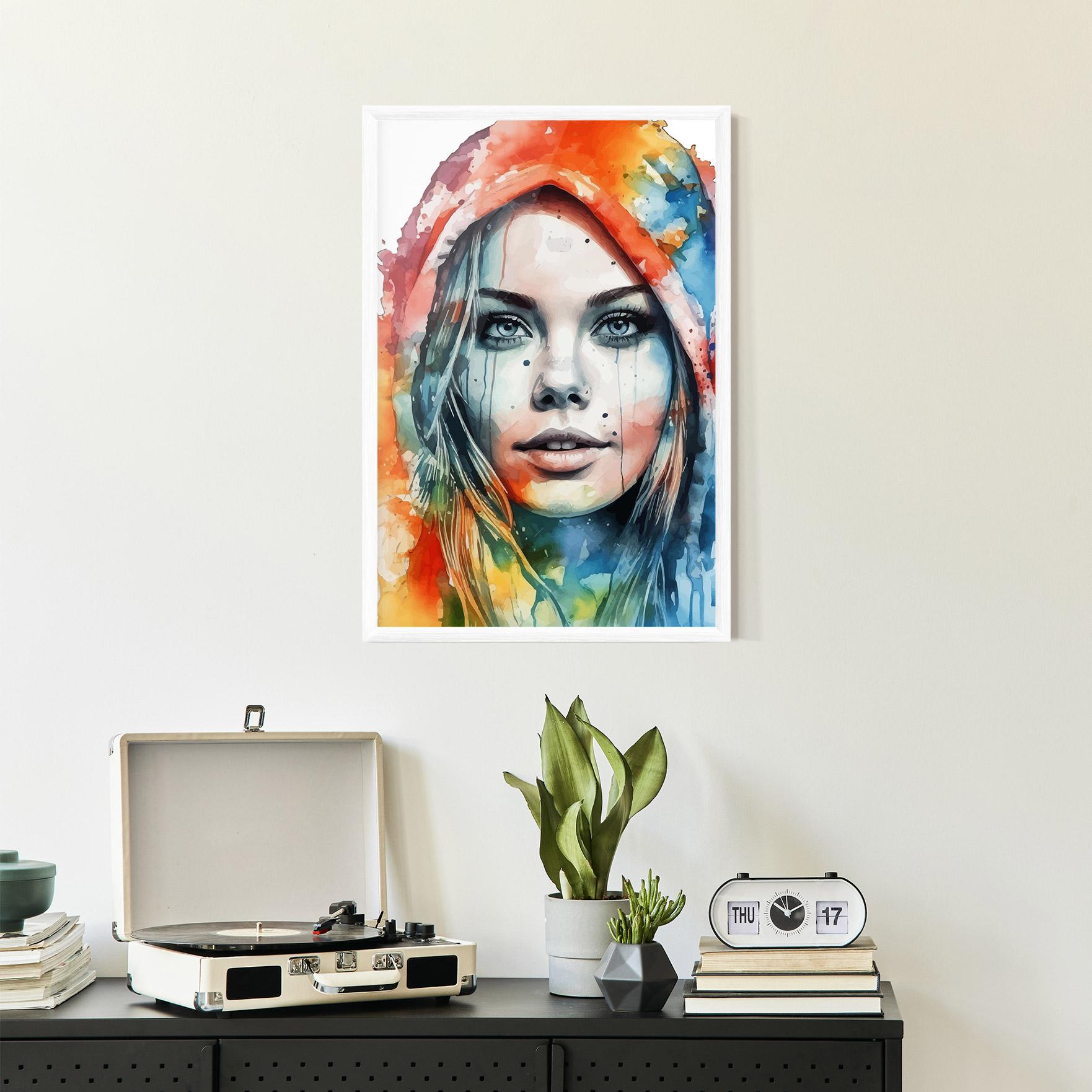 Poster Înrămat Colorful Portrait Art mockup 2