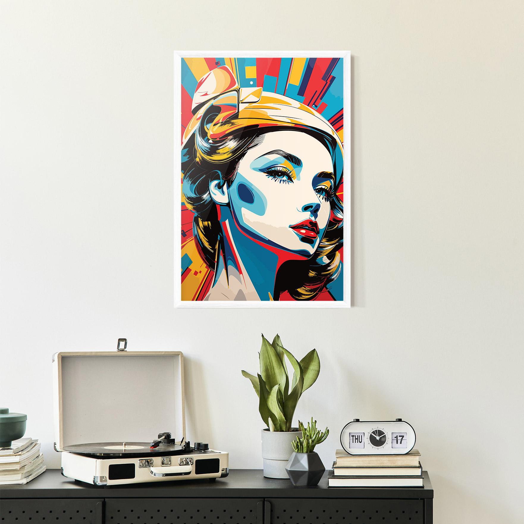 Poster Înrămat Colorful Portrait Lady mockup 2