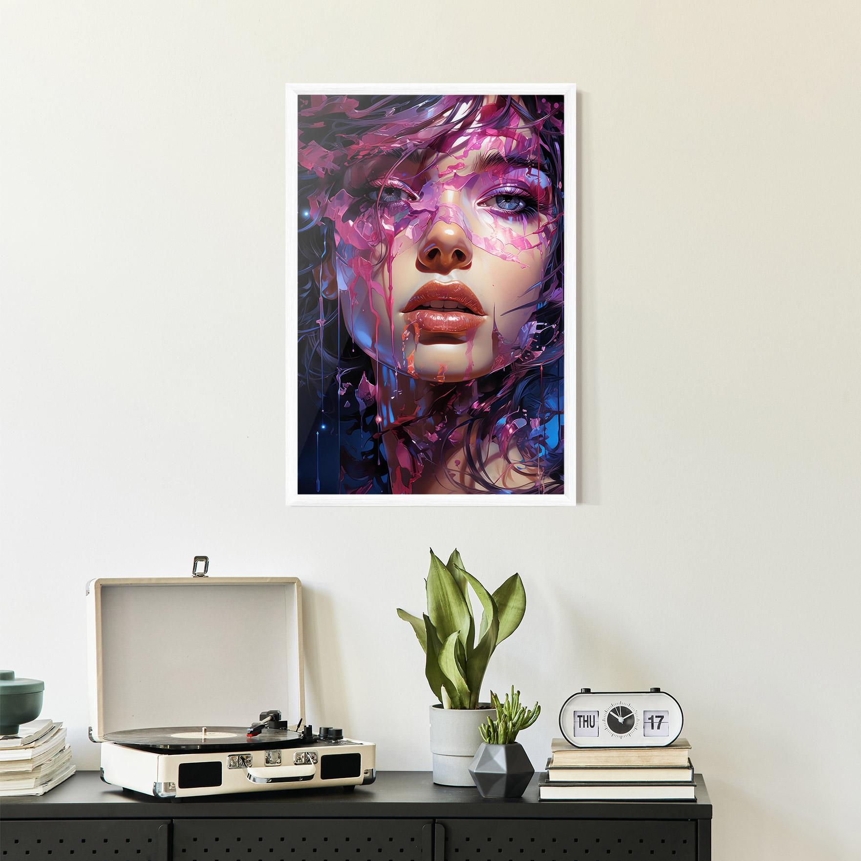 Poster Înrămat Cute Purple Girl mockup 2