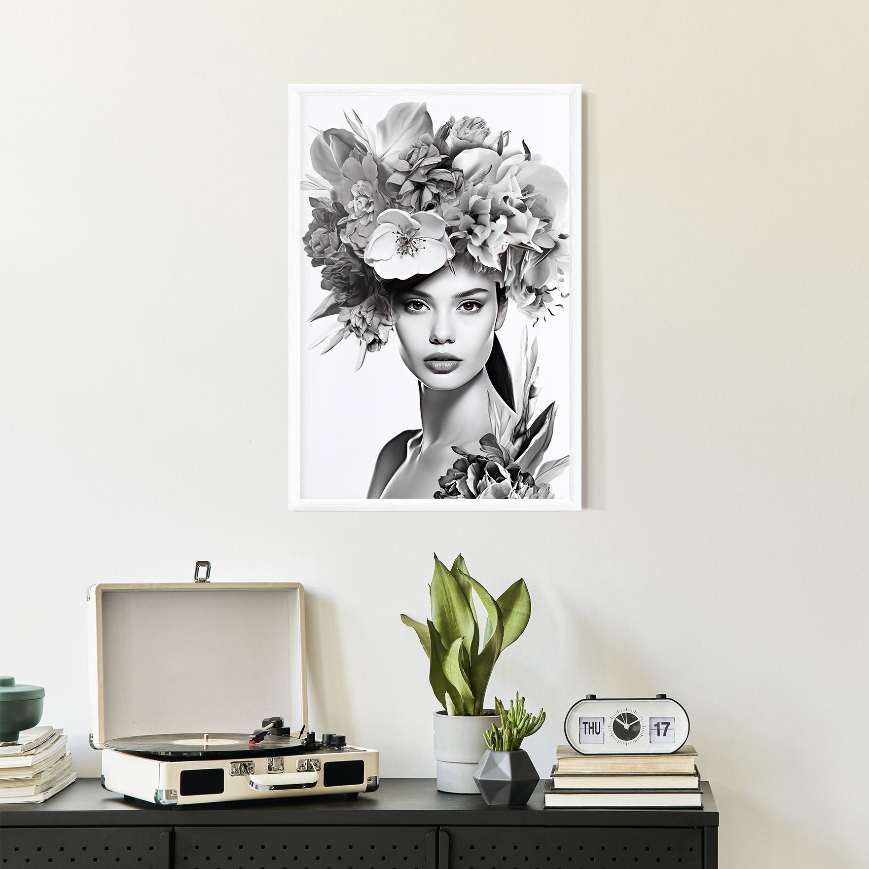 Poster Înrămat Flower Crown Woman mockup 2