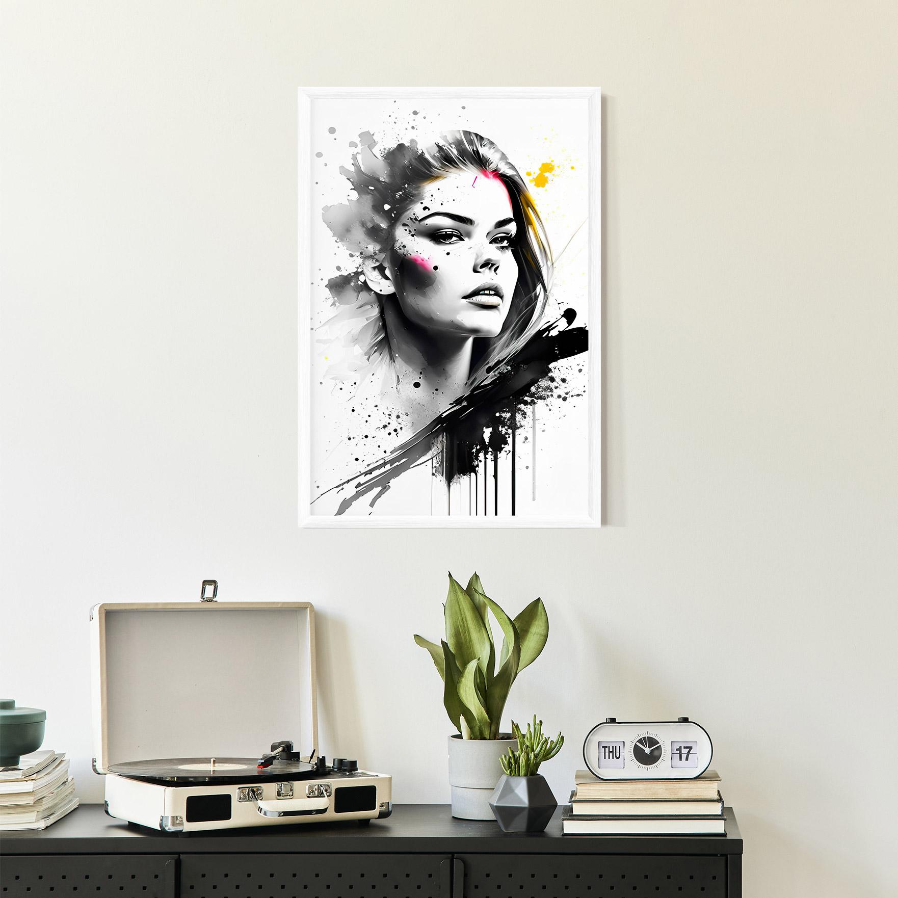 Poster Înrămat Ink Splash Portrait mockup 2