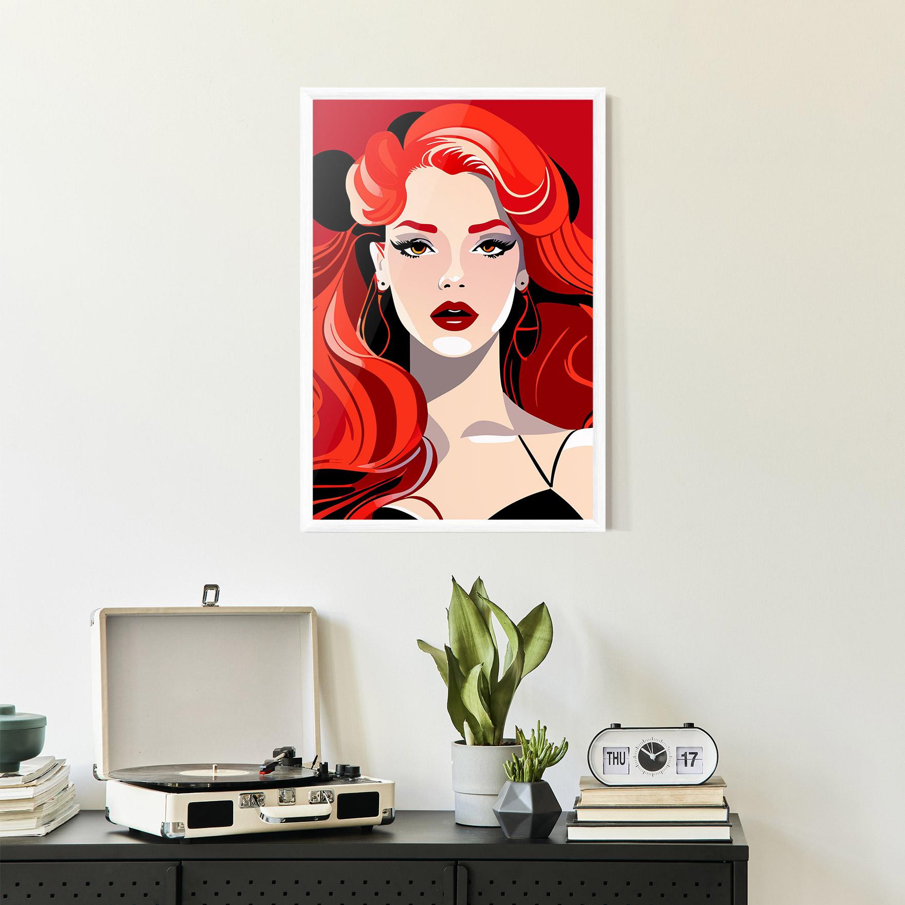 Poster Înrămat Red Hair Portrait mockup 2