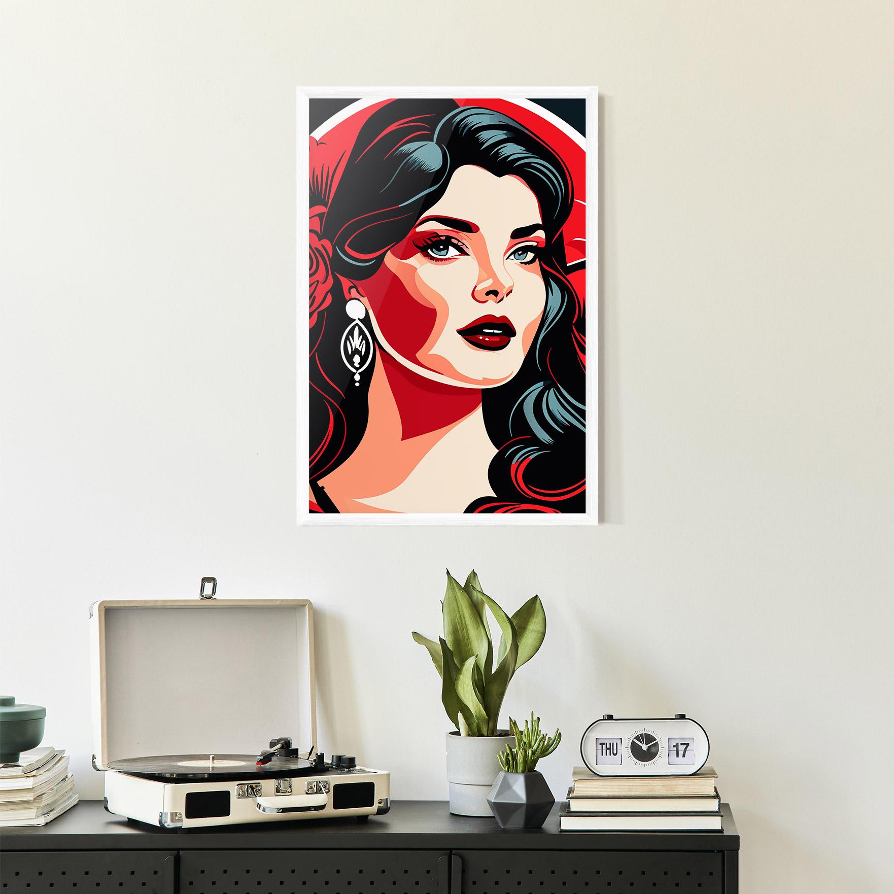 Poster Înrămat Red Light Portrait mockup 2