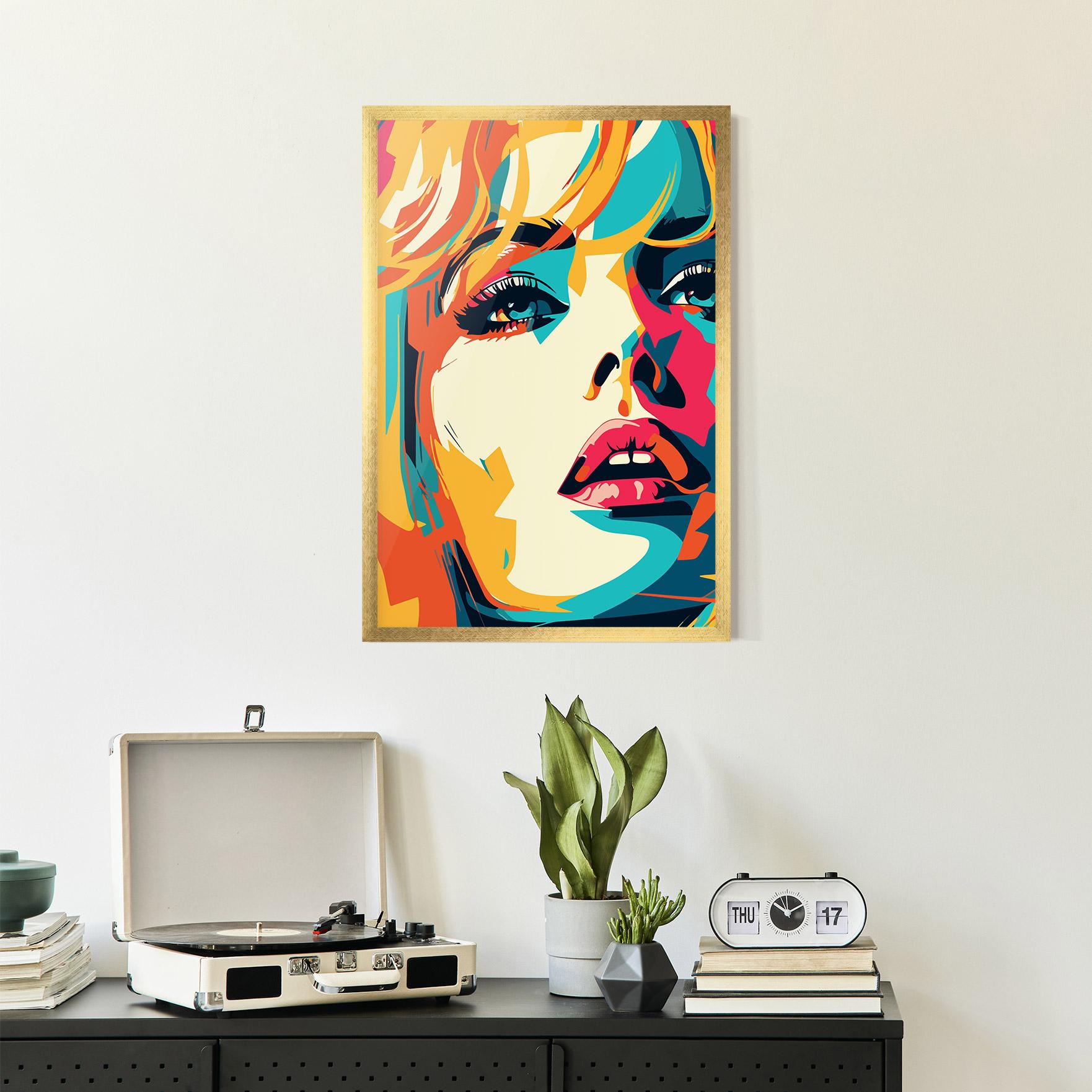 Poster Înrămat Blonde Girl Portrait mockup 2